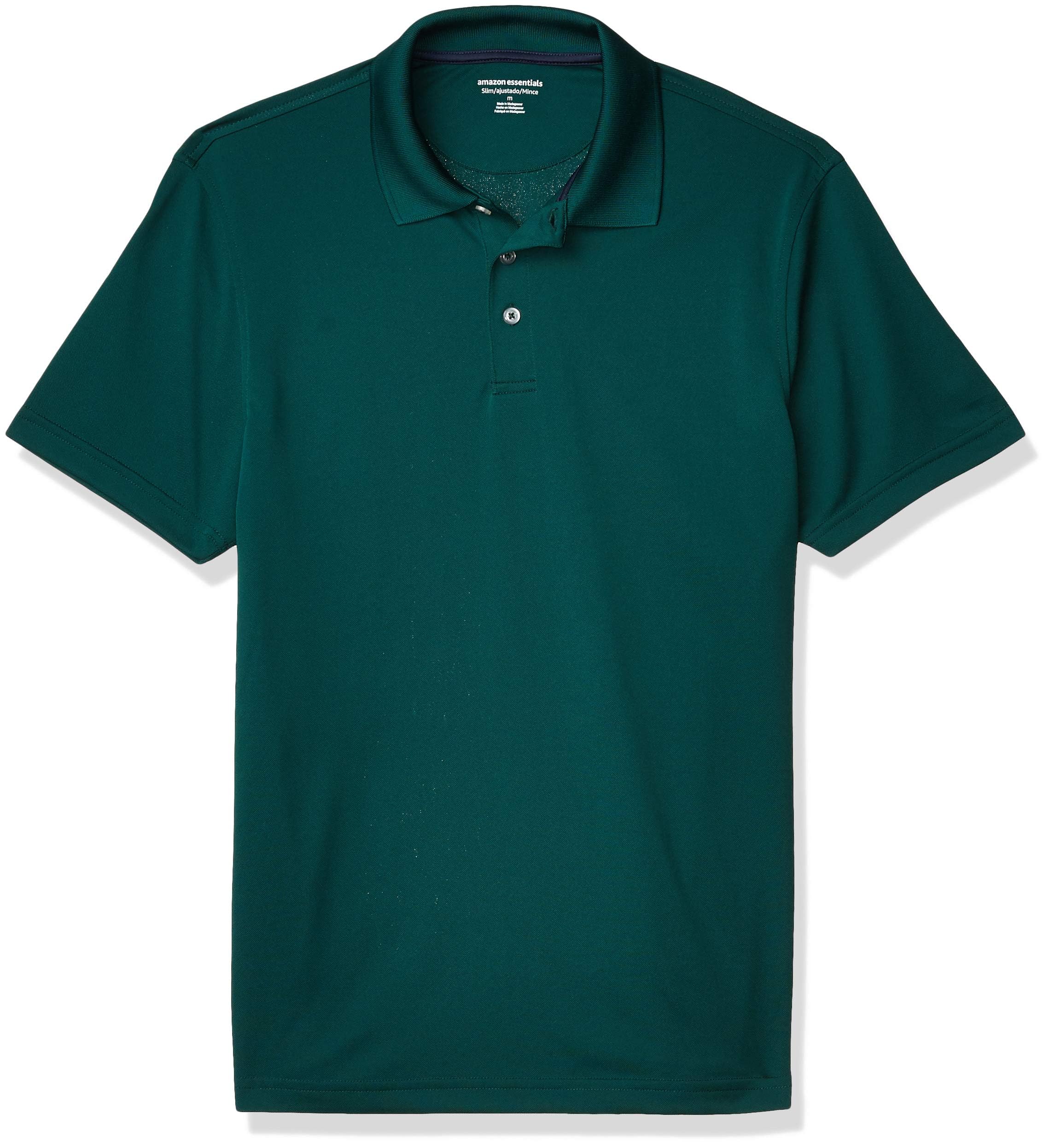Amazon Essentials Men's Slim-Fit Golf Polo Shirt - Green Size M