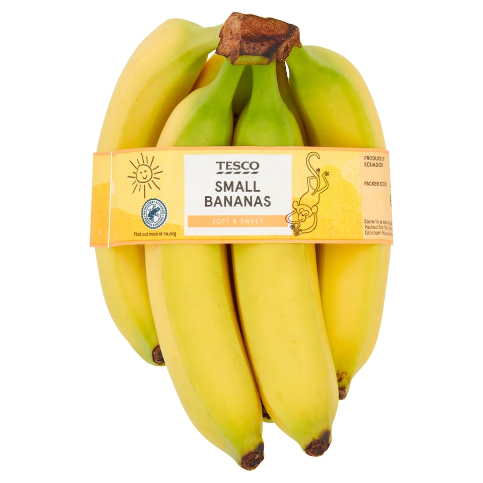Tesco Small Bananas 6 Pack - Clubcard Price