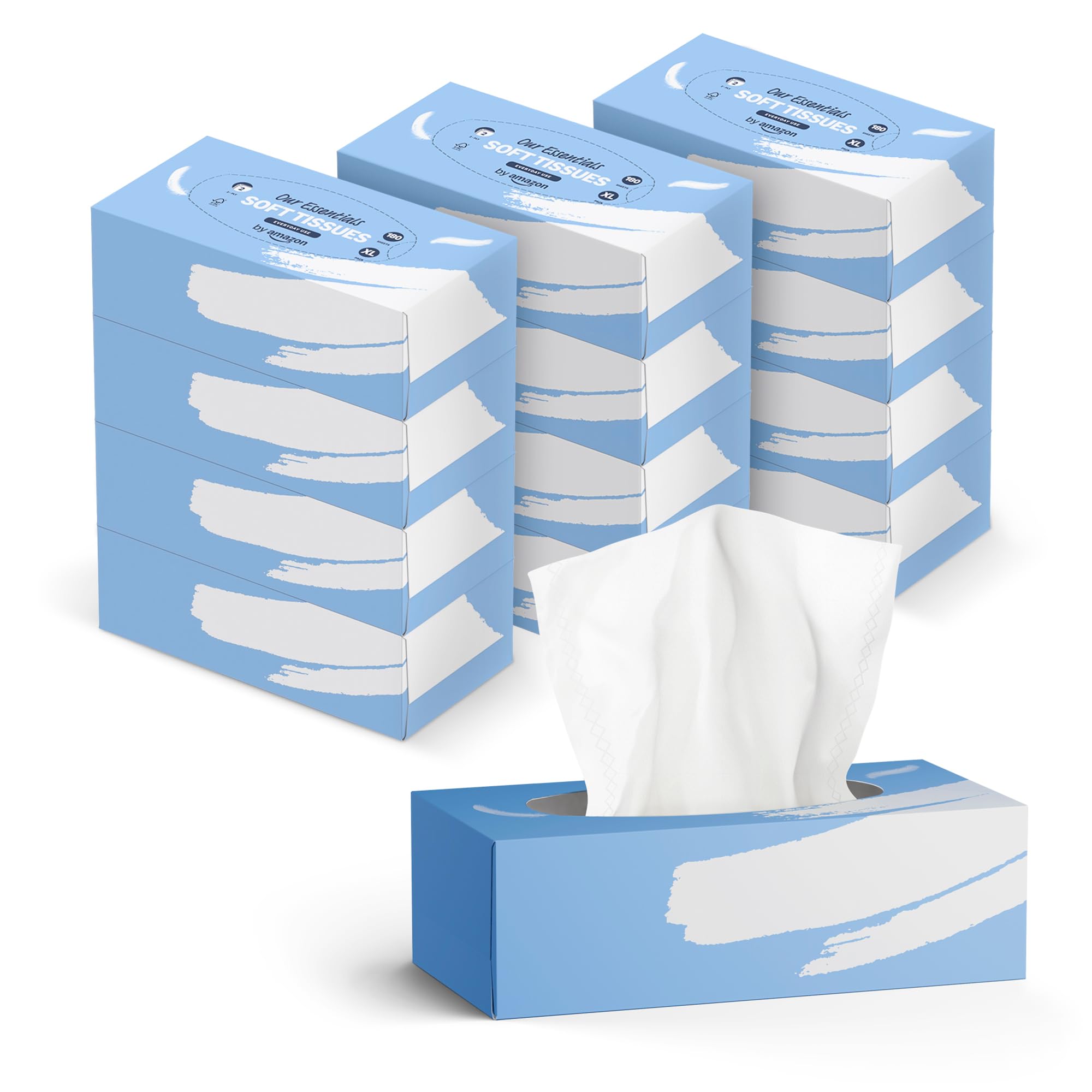 Amazon facial Tissues 2 ply 180 sheets 12 boxes (Subscribe & Save £8.31)