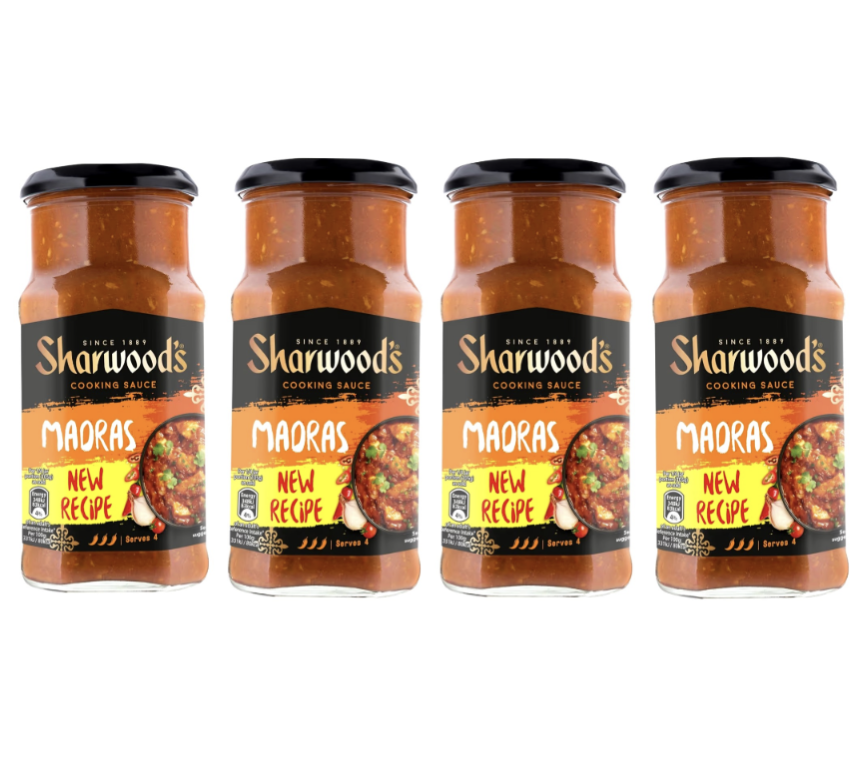 4 x Sharwood's Madras Curry Sauce, 420g Jar (£3.30 max S&S - 82p Each)