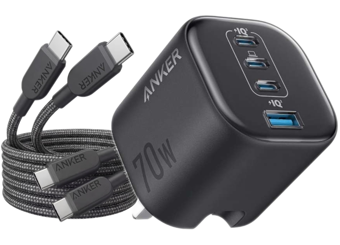 Anker Zolo 70W Fast usb c Charger, 4-Port Folable + Free Anker 240W USB C to USB C Cable 2 pack (Add both to basket) AnkerDirect FBA