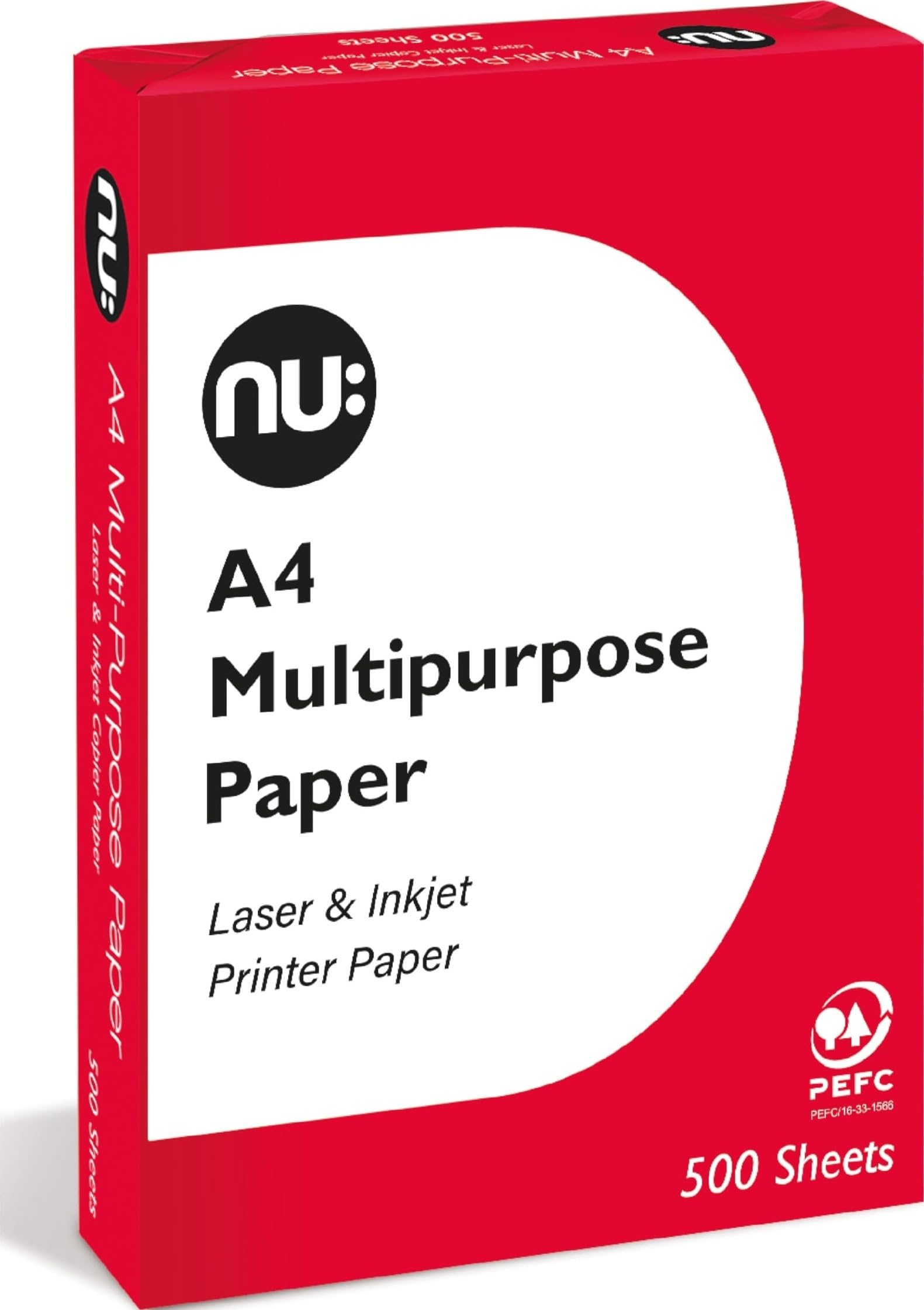 nu: A4 Multi-Purpose Printer Paper | White | 500 Sheets | Open Box - Like New - Sold by Amazon Resale
