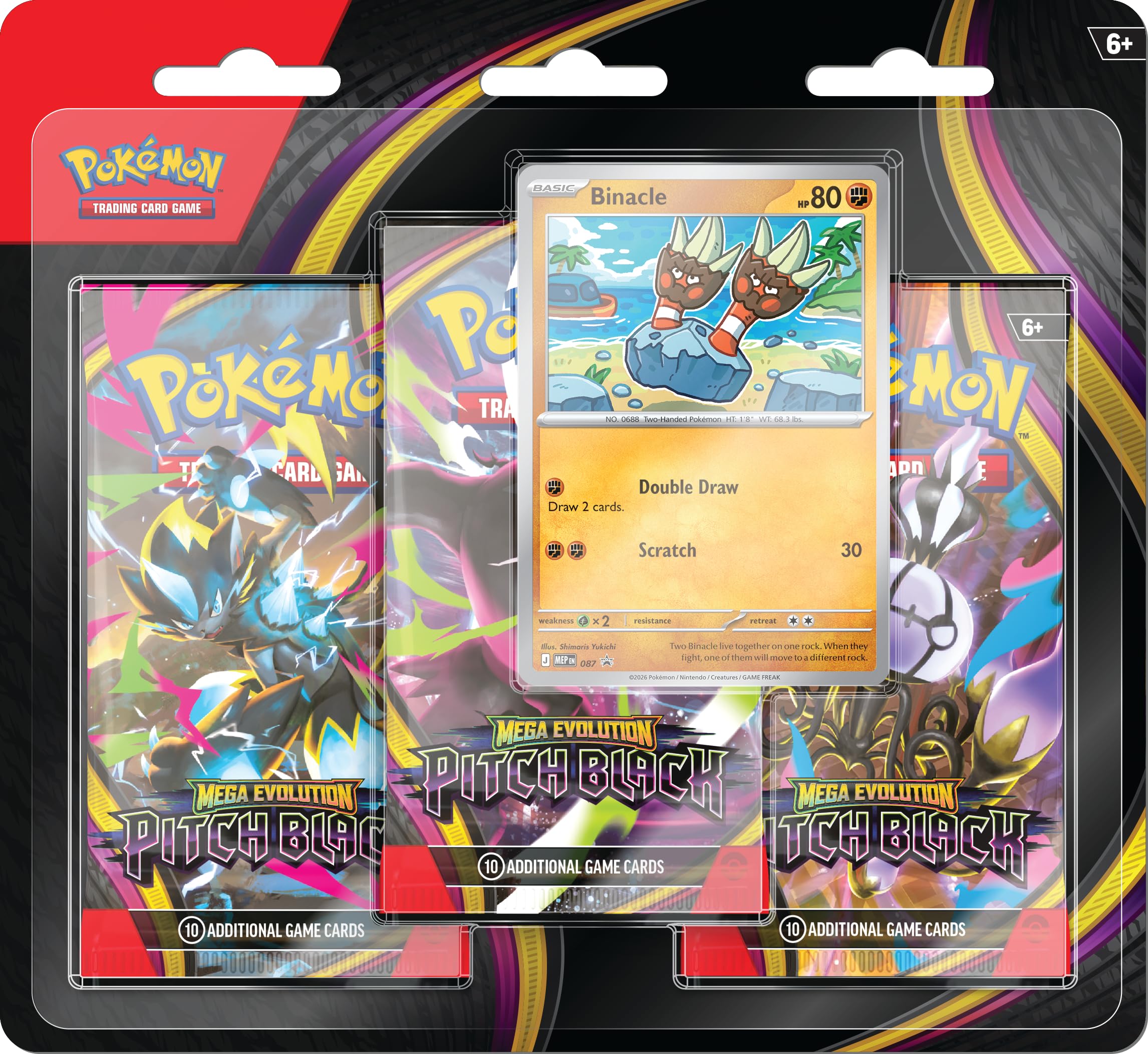 Pokémon TCG: Mega Evolution - Pitch Black Triple Pack (1 Foil Promo Card & 3 Booster Packs) - Request Invite