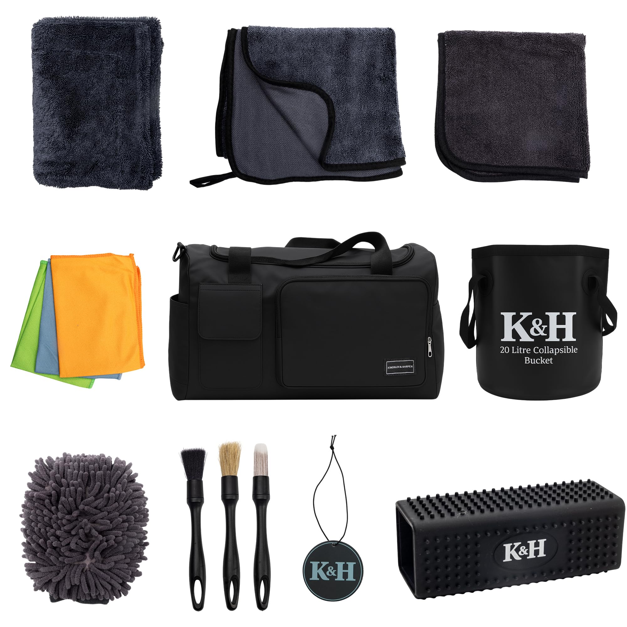Kingsley & Harper K&H 15pc Car Detailing Kit | Complete Cleaning Set for Interior & Exterior Sold by OXV UK / FBA