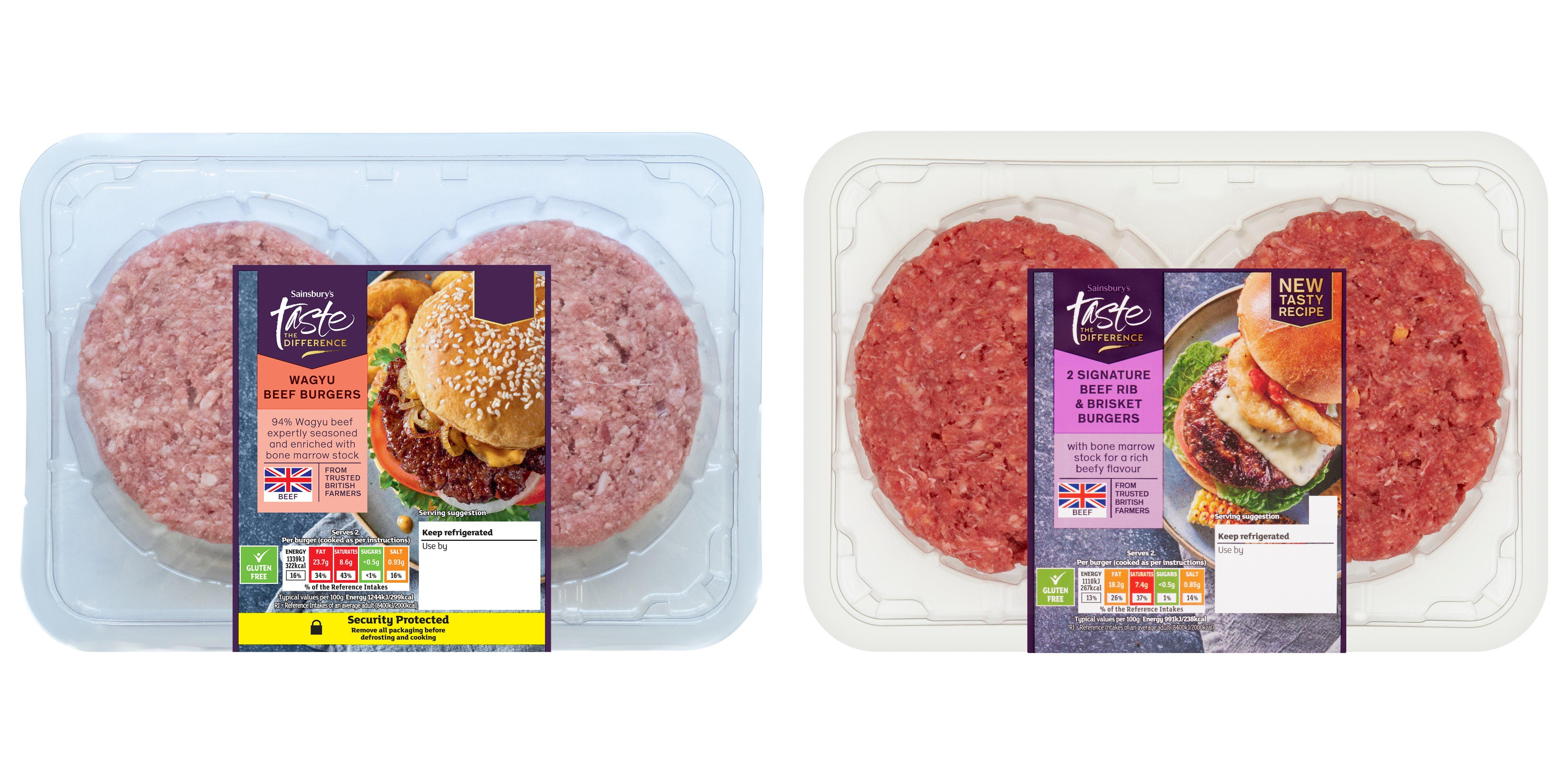 Sainsbury's Taste the Difference 2 x Signature Beef Rib & Brisket Burgers 340g, or 2 x British Wagyu Beef Burger, 340g £3.65 - Nectar Price