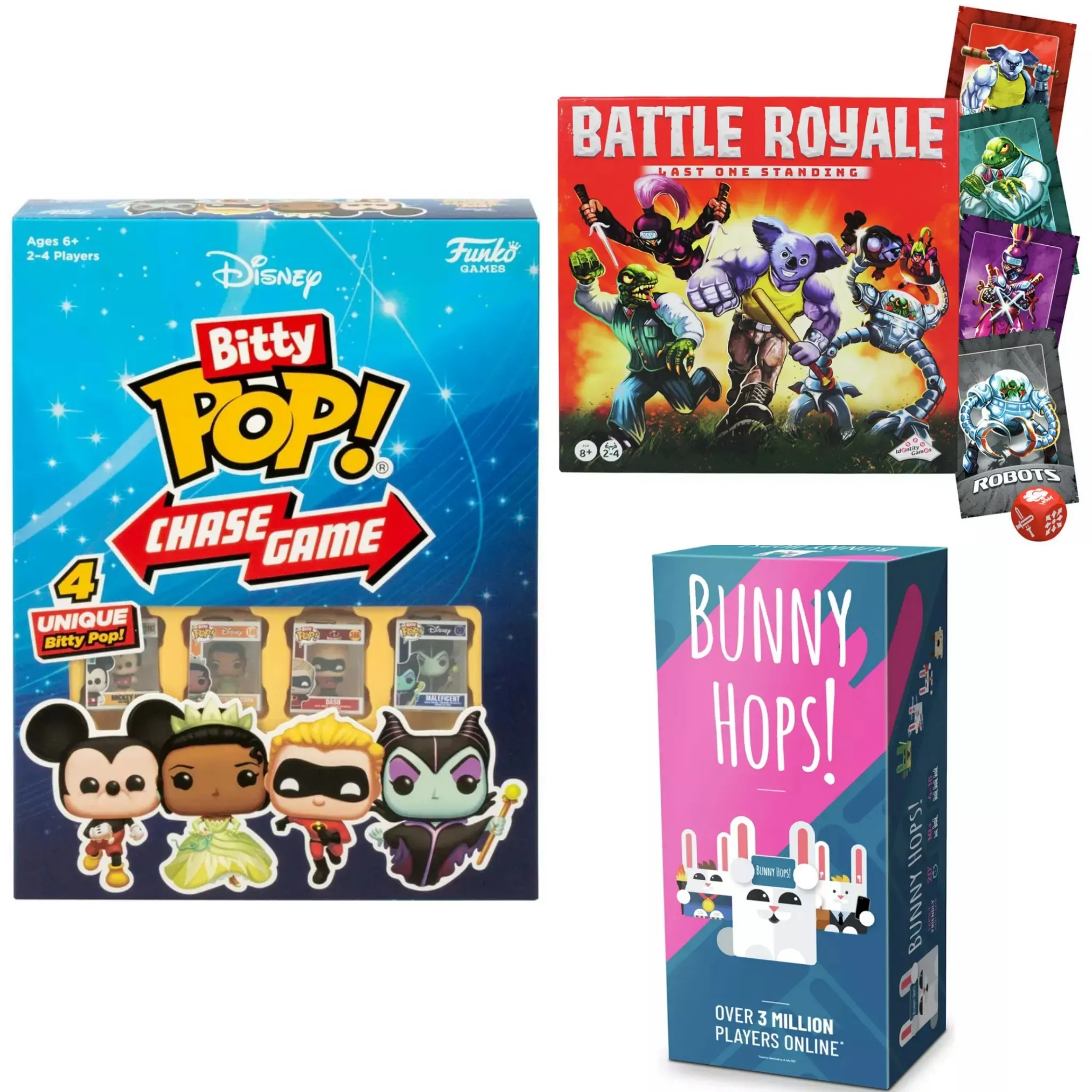 Clearance Goliath Games Funko Bitty POP Disney Chase Game / Bunny Hops Game £2.50 / Tomy Battle Royale Strategy Game £2.80. Free C&C