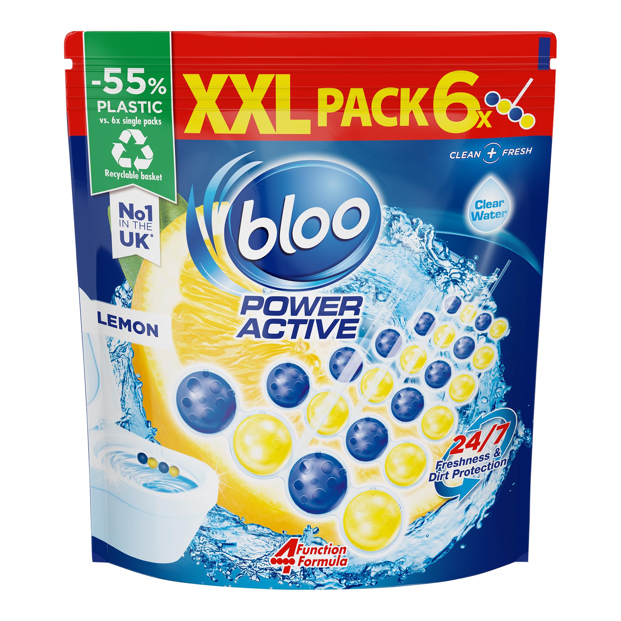 Bloo Power Active Toilet Rim Block XXL Pack (6 pack) - £4.89 max S&S with possible 10% off with first subscription