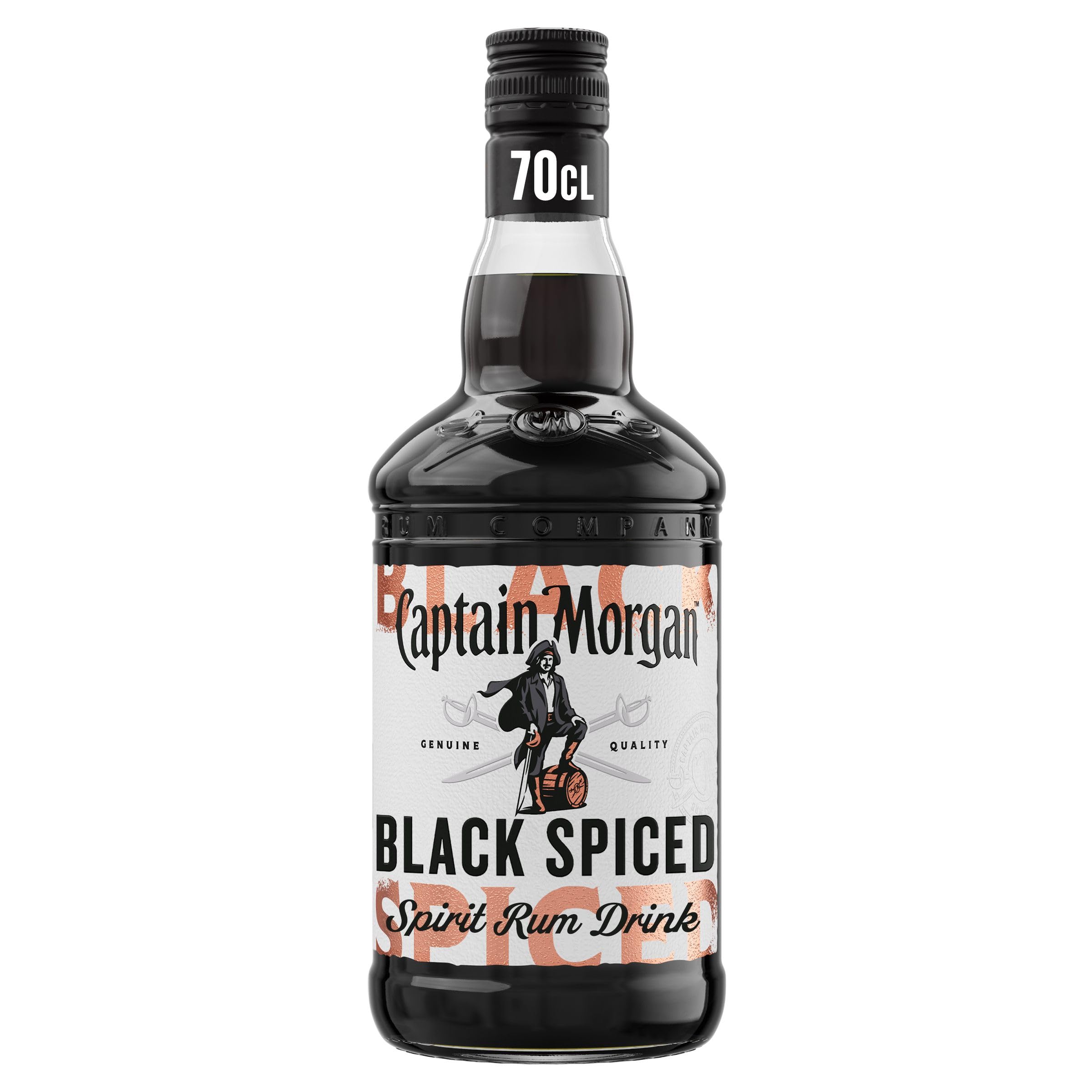 Captain Morgan Black Spiced Spirit Drink with Caribbean Rum, 40% vol, 70cl,