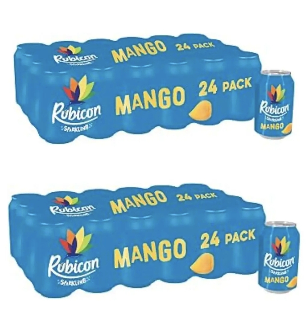 2 x Rubicon Mango Sparkling Fruit Soft Drink with Real Fruit Juice, 24 x 330ml Cans - at checkout (£12.16 - £13.11 with S&S)