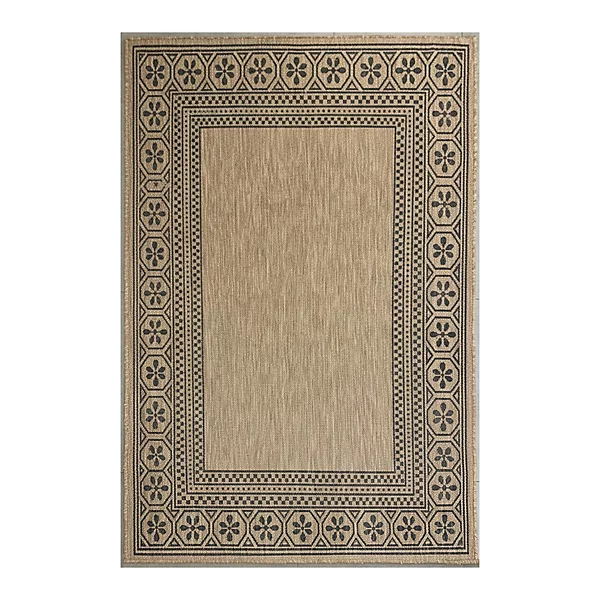 Border jute Medium Indoor & Outdoor Rug (L)100cm x (W)150cm