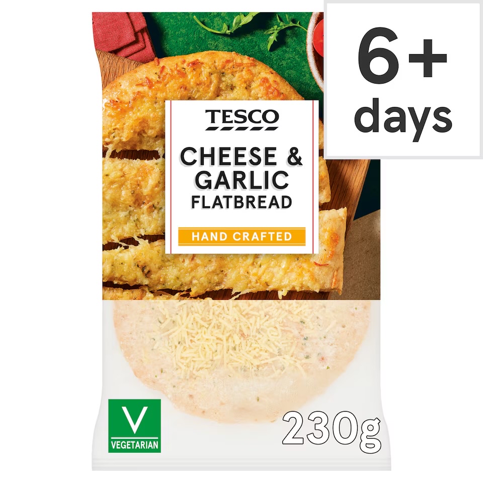 Tesco Cheese and Garlic Flatbread 230g - Clubcard Price