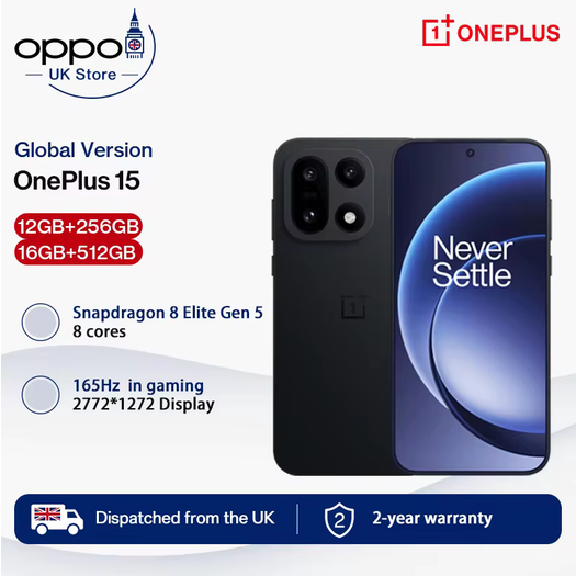 OnePlus 15 5G 6.78" Smartphone 12GB+256GB £599.68 /16GB+512GB £649( Snapdragon 8 Elite Gen 5 / 50MP /3.5x OIS ) w/code+Paypal@@OPPO UK Store