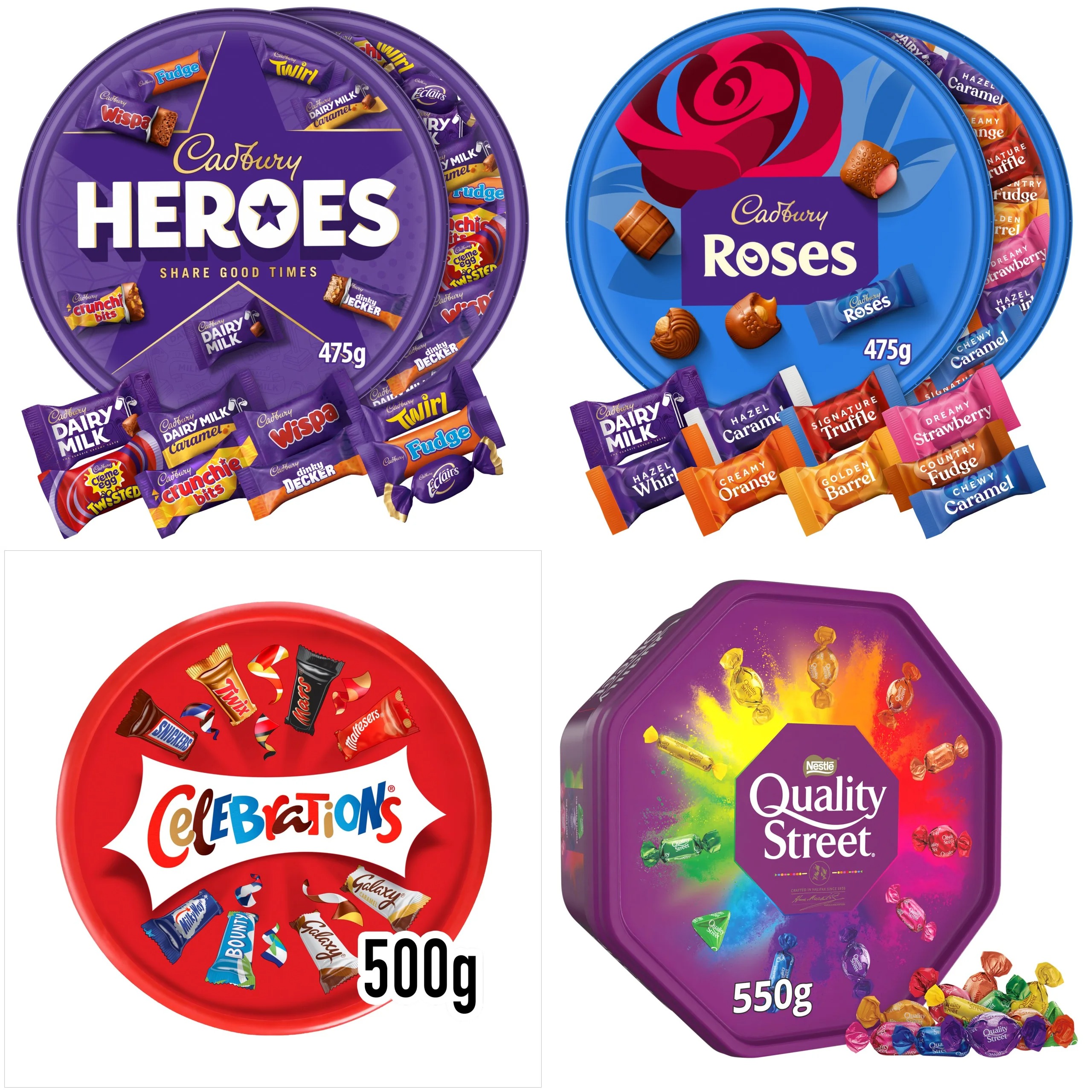 Cadbury Heroes, Cadbury Roses 475g - Celebrations 500g - Quality Street 550g With More Card App (Selected Accounts) Max 3 per Transaction