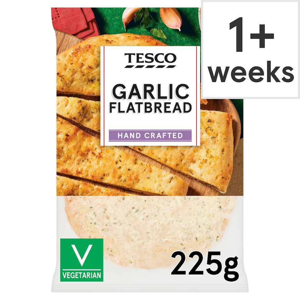 Tesco Garlic Flatbread 225g - Clubcard Price