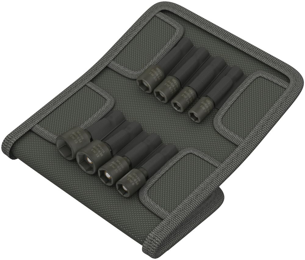 Wera 869/4M Nutsetter Set, 8 Piece MM/AF, Silver