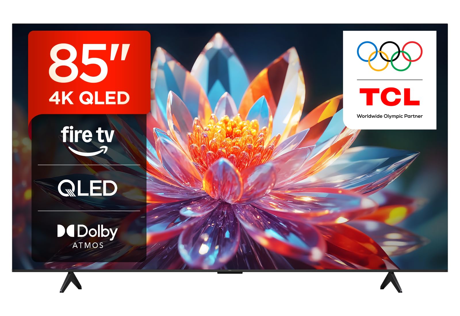 TCL 85T6C-UK (2025) 85 Inch QLED 4K HDR TV, Fire TV (Smart TV with Dolby Vision & Atmos, HDR10+, Press & Ask Alexa)