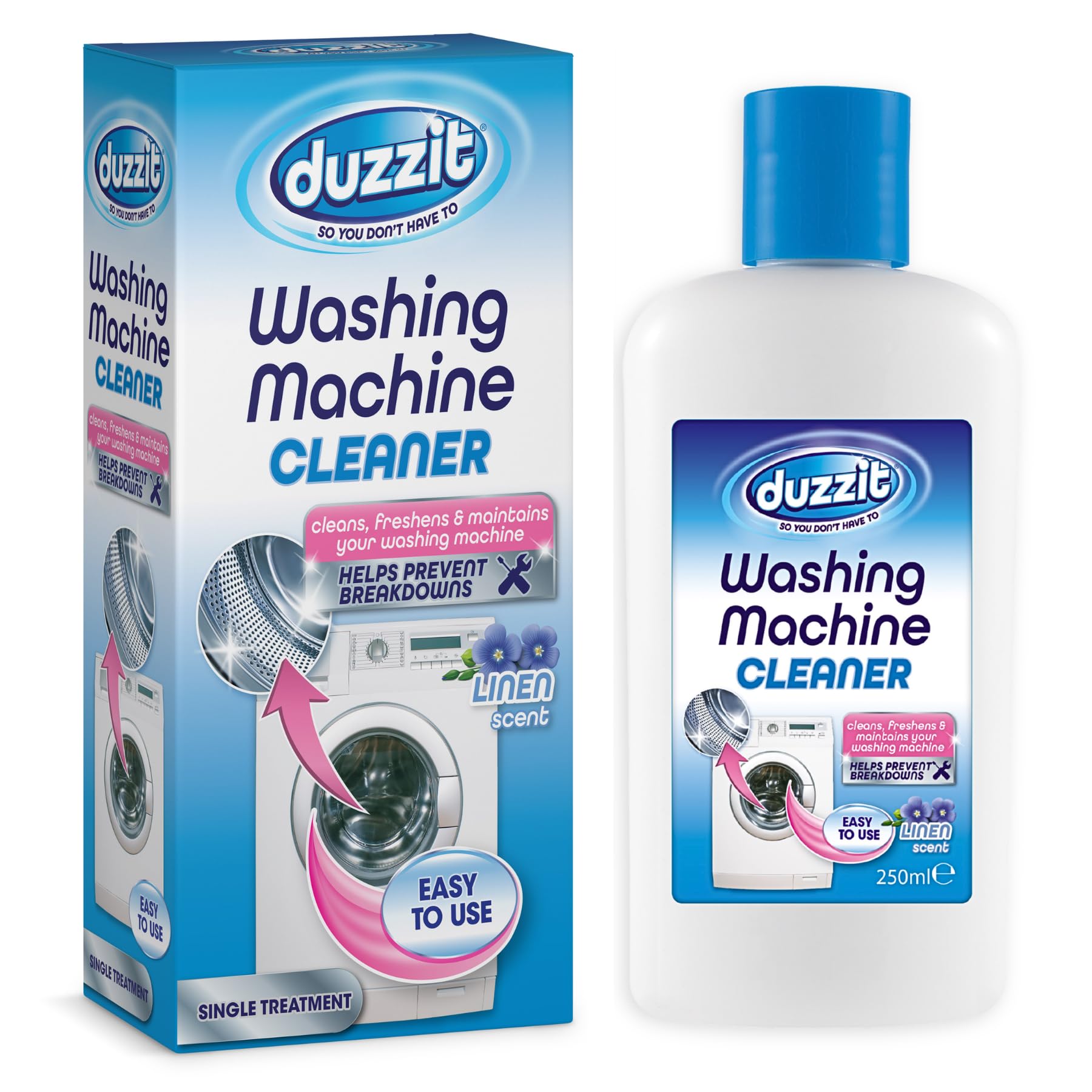 Duzzit Washing Machine Cleaner (Linen Scent, 250ml) £1.34 s&s