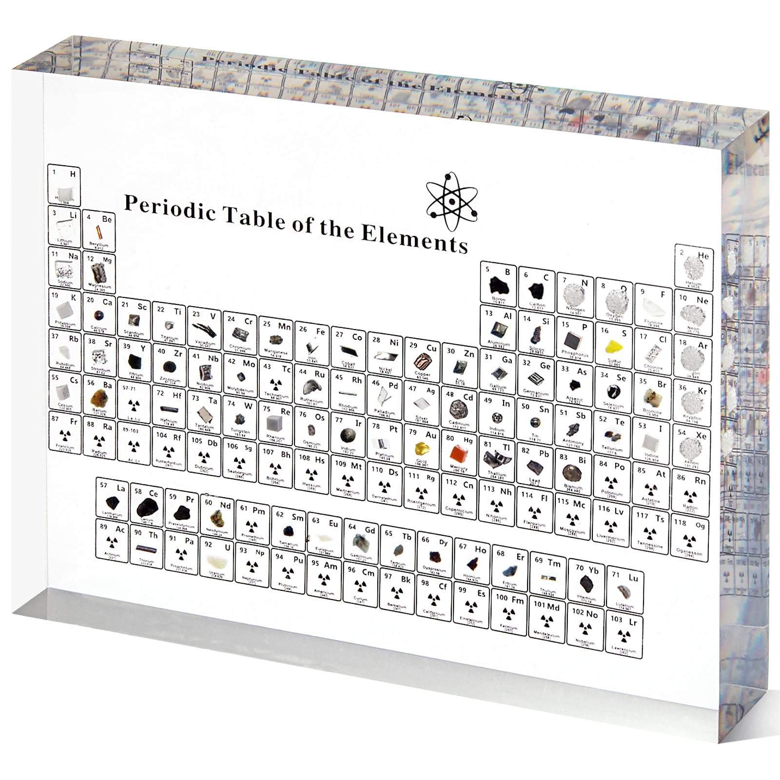 Mukarisk Periodic Table With Real Elements Inside - Acrylic Display With Element Samples