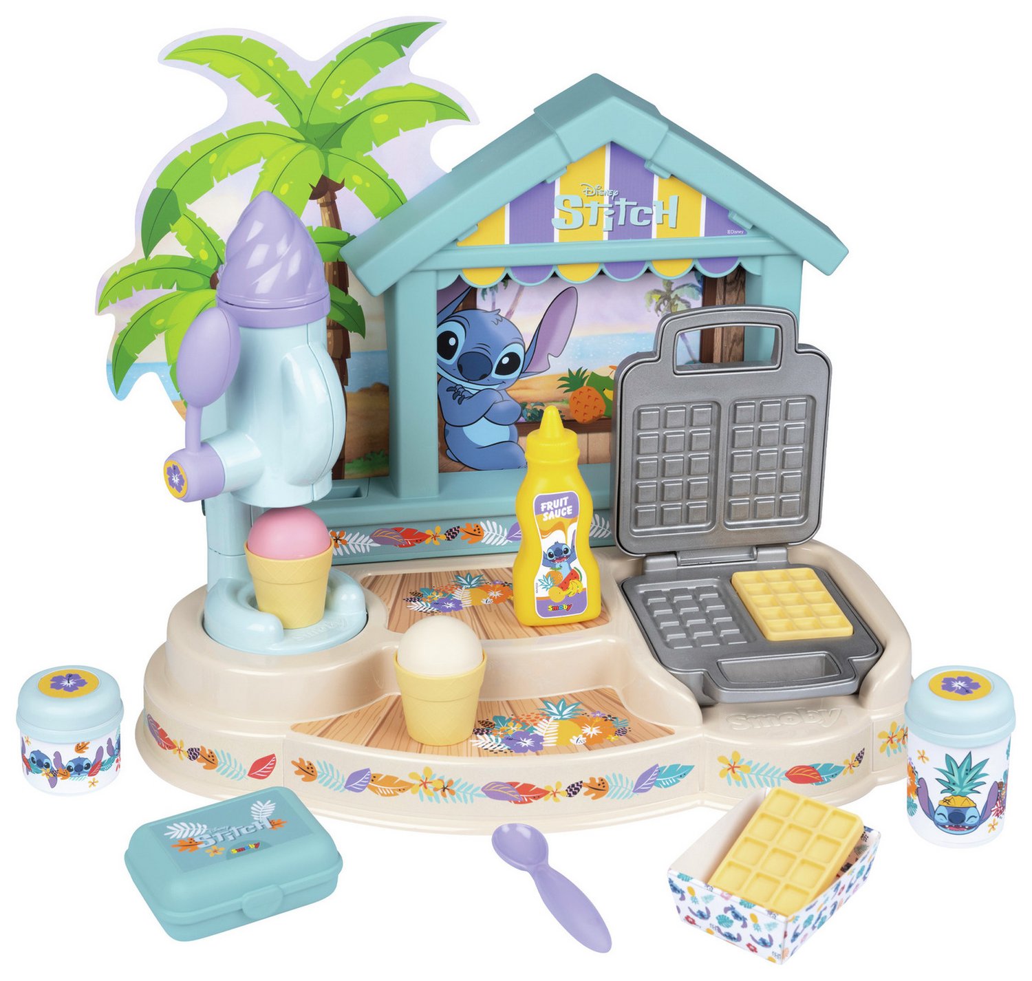 Disney Stitch Smoby Stitch Beach Bar Playset with 12 Accessories - Free C&C
