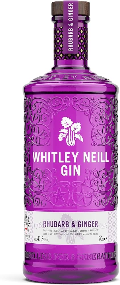 Whitley Neill Rhubarb & Ginger Gin 70cl, 41.3% ABV - With Applied Voucher