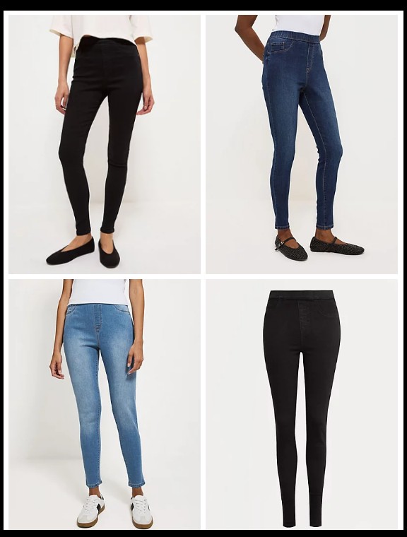 Women's Indigo / Black / Light Wash Erin High Waisted Jeggings Sizes 8-24 + 10% off George Rewards + Free C&C