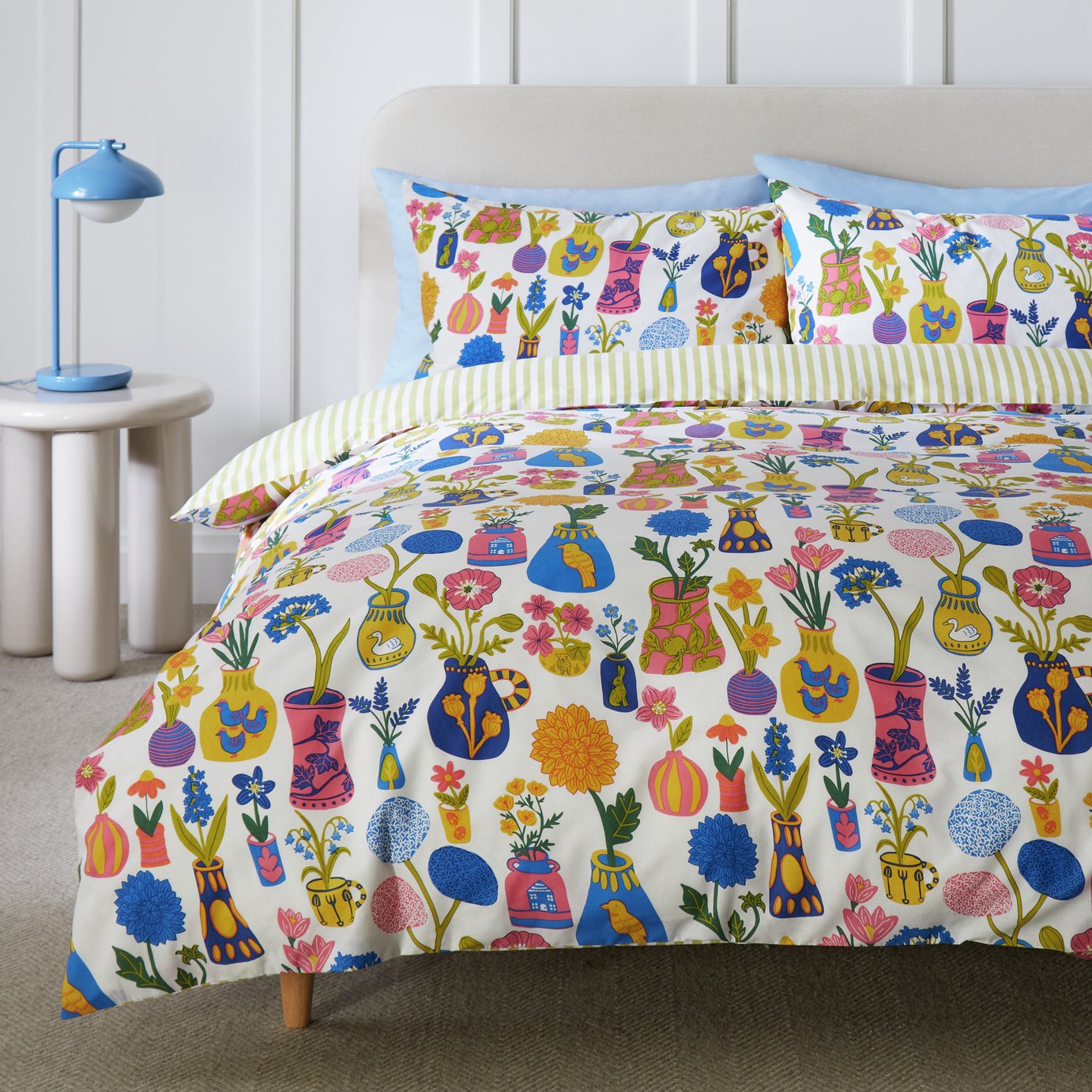 Habitat Floral Vases Print Bedding Set - Single - Free C&C Only - Very Limited Locations