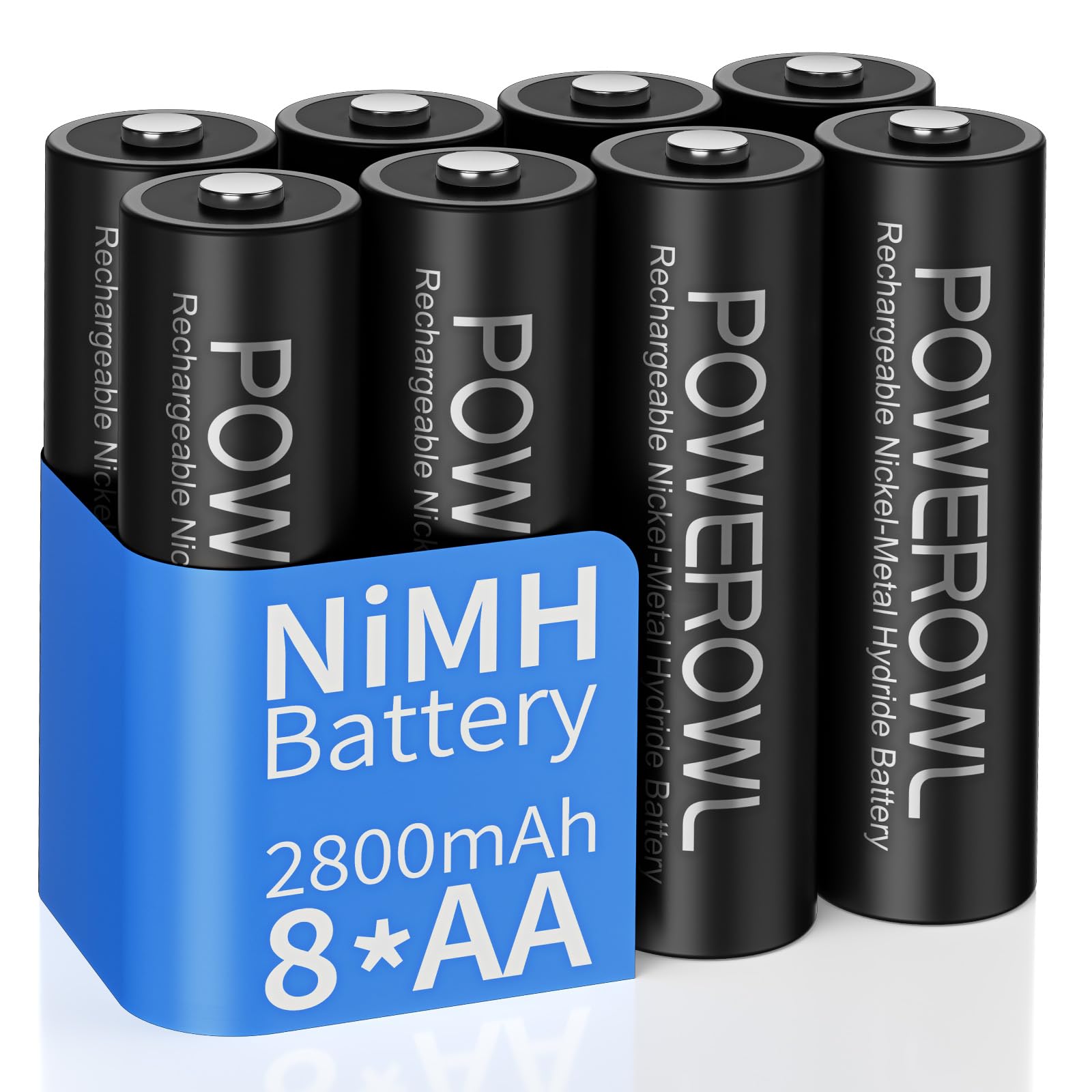 POWEROWL AA Rechargeable Batteries 8 Pack 1200 Cycles 2800mAh 1.2V High Capacity AA Ni-MH Precharged Batteries - Sold by NengWo-EU FBA