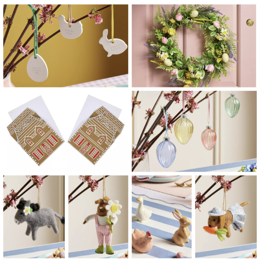 Party Decorations and Supplies Clearance - E.g 3 Mini Hanging Ceramic Keepsakes / Gingerbread House Cards 35p / Felt Animals 50p - Free C&C