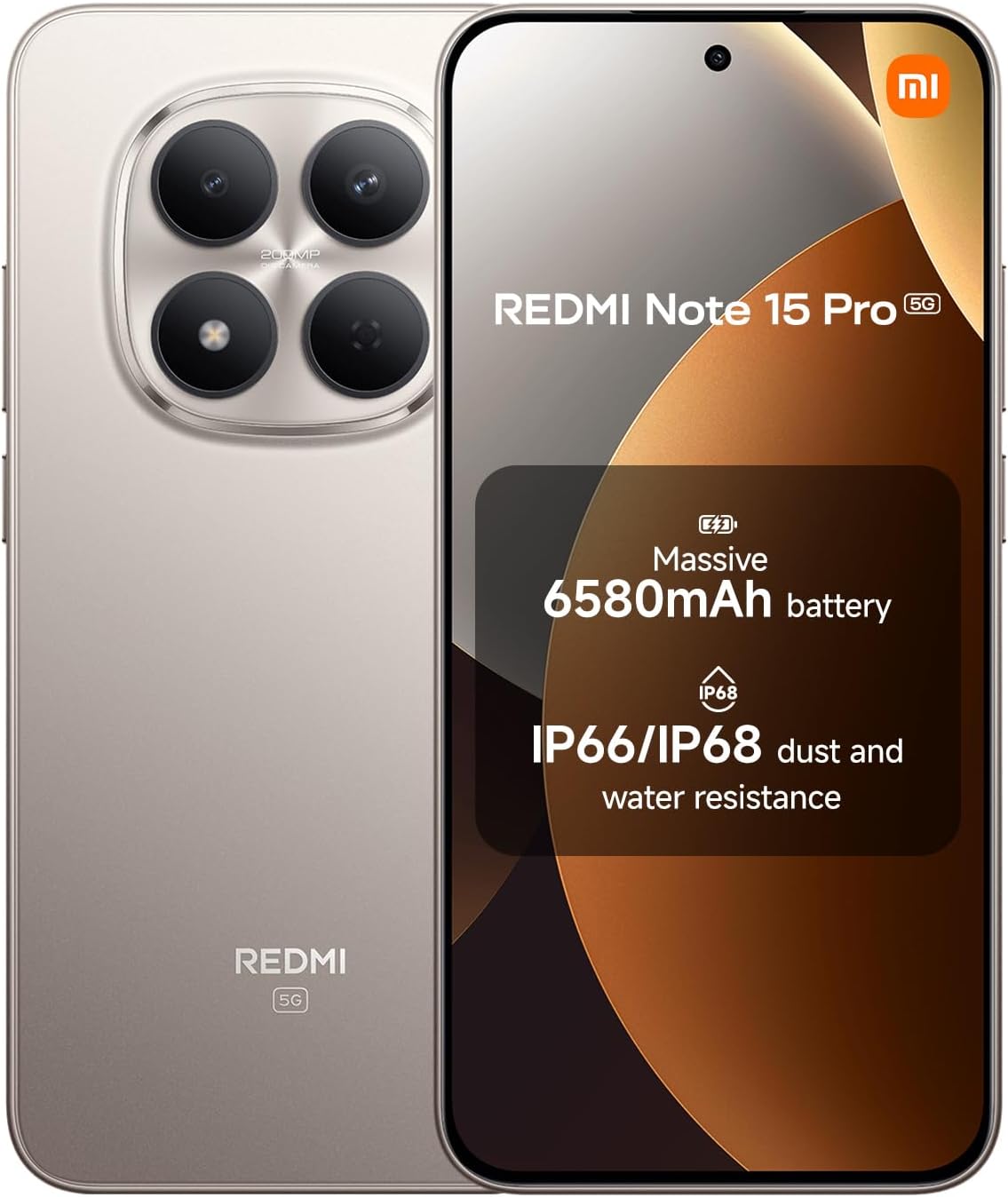 XIAOMI REDMI Note 15 Pro 5G Smartphone 8+256GB Titanium 6580mAh IP66/IP68 MediaTek Dimensity 7400-Ultra - Used Like New - Amazon Resale