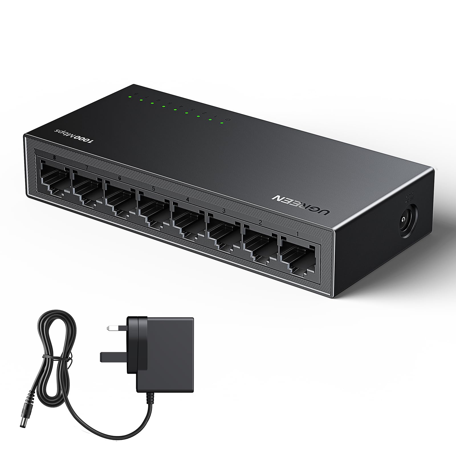 UGREEN 8 Port Gigabit Network Switch, Ethernet Splitter Hub (Prime) @UGREEN/FBA