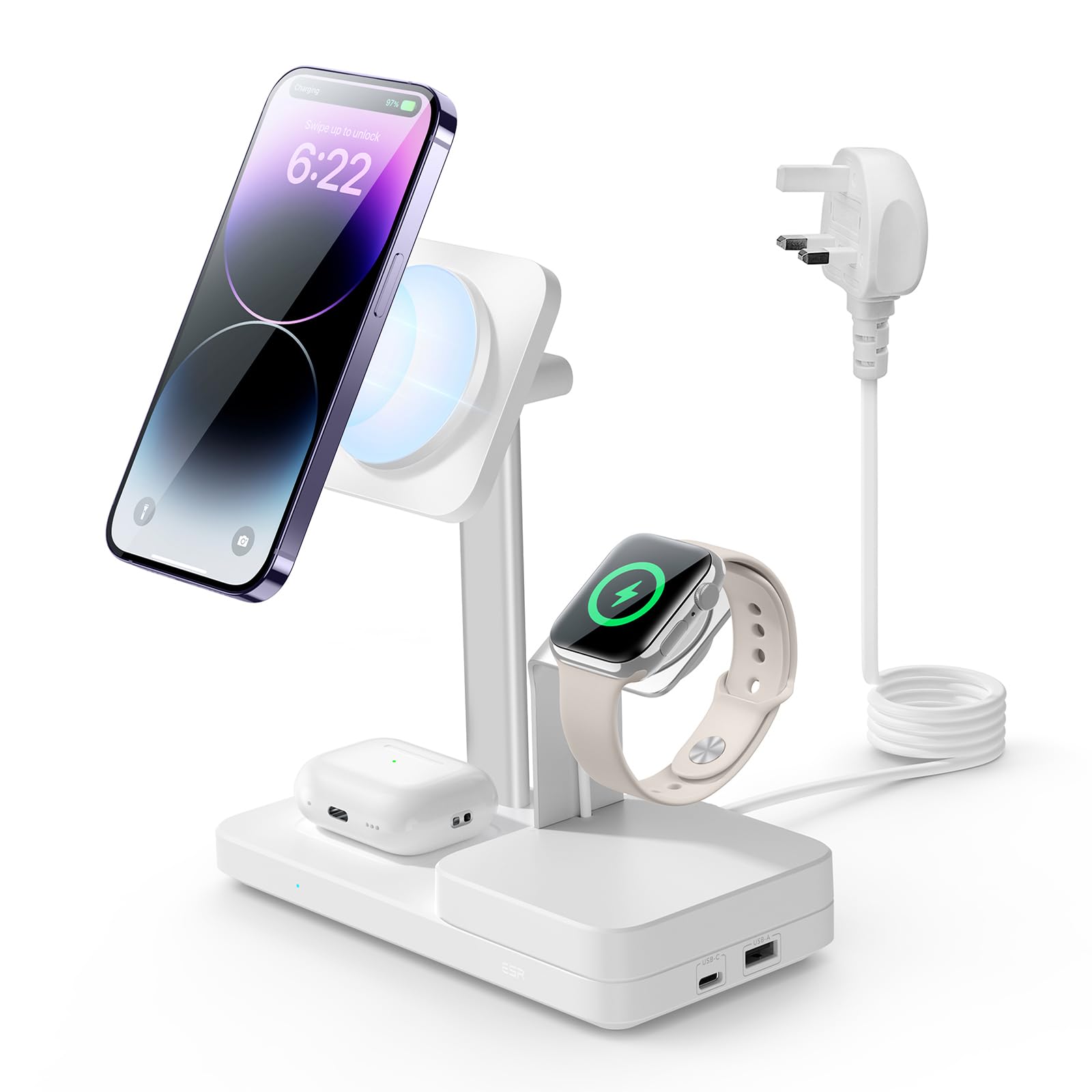 ESR MagSafe 65W 5-in-1 GaN Charging Station for iPhone, AirPods - Sold by Eleganticy_ EU Store FBA