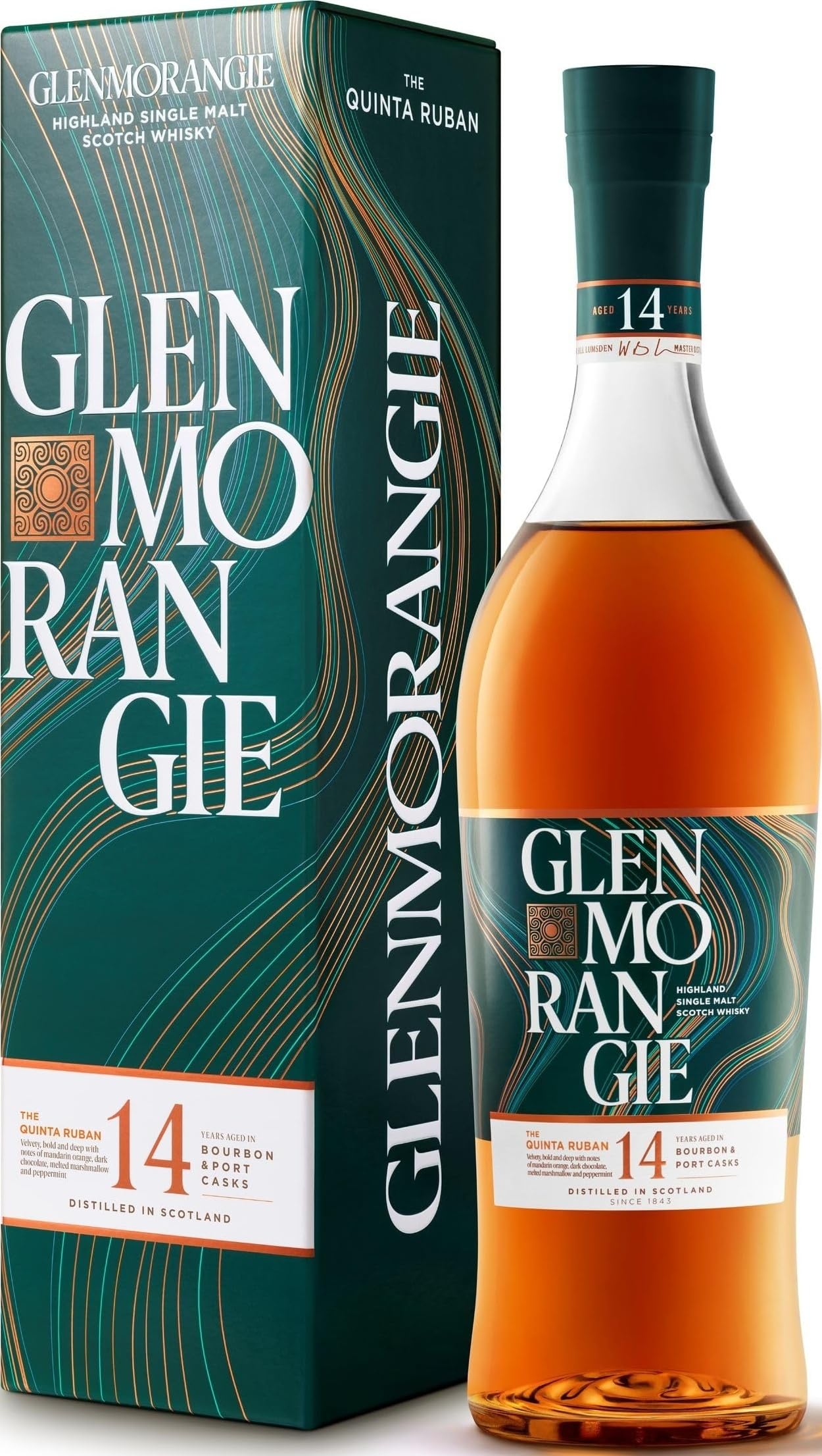 Glenmorangie Quinta Ruban 14 Years Old Single Malt Whisky, Aged in Bourbon and Port Casks, Gift Box, 70cl 46%