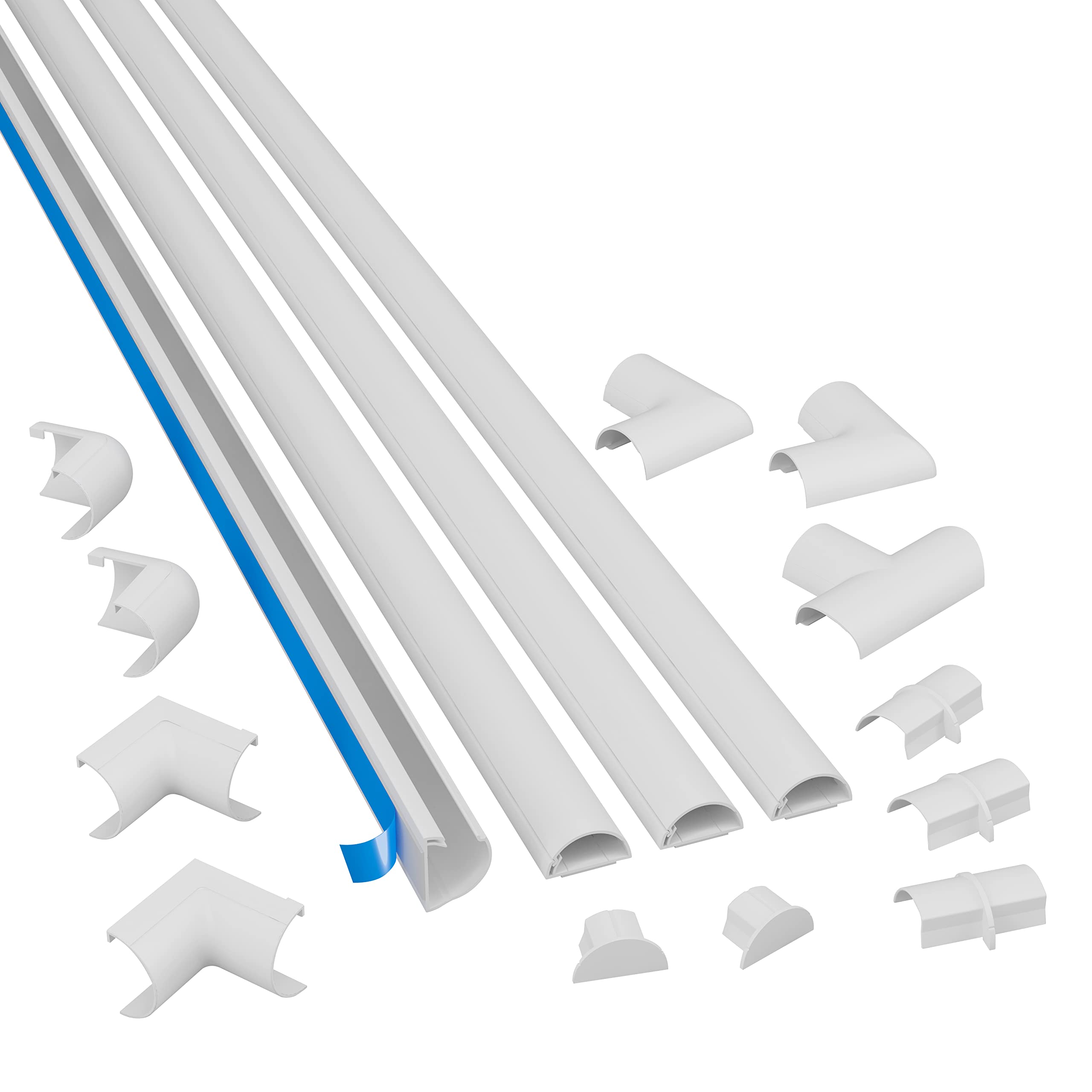 D-Line 20x10mm Cable Trunking 4m Multipack - White