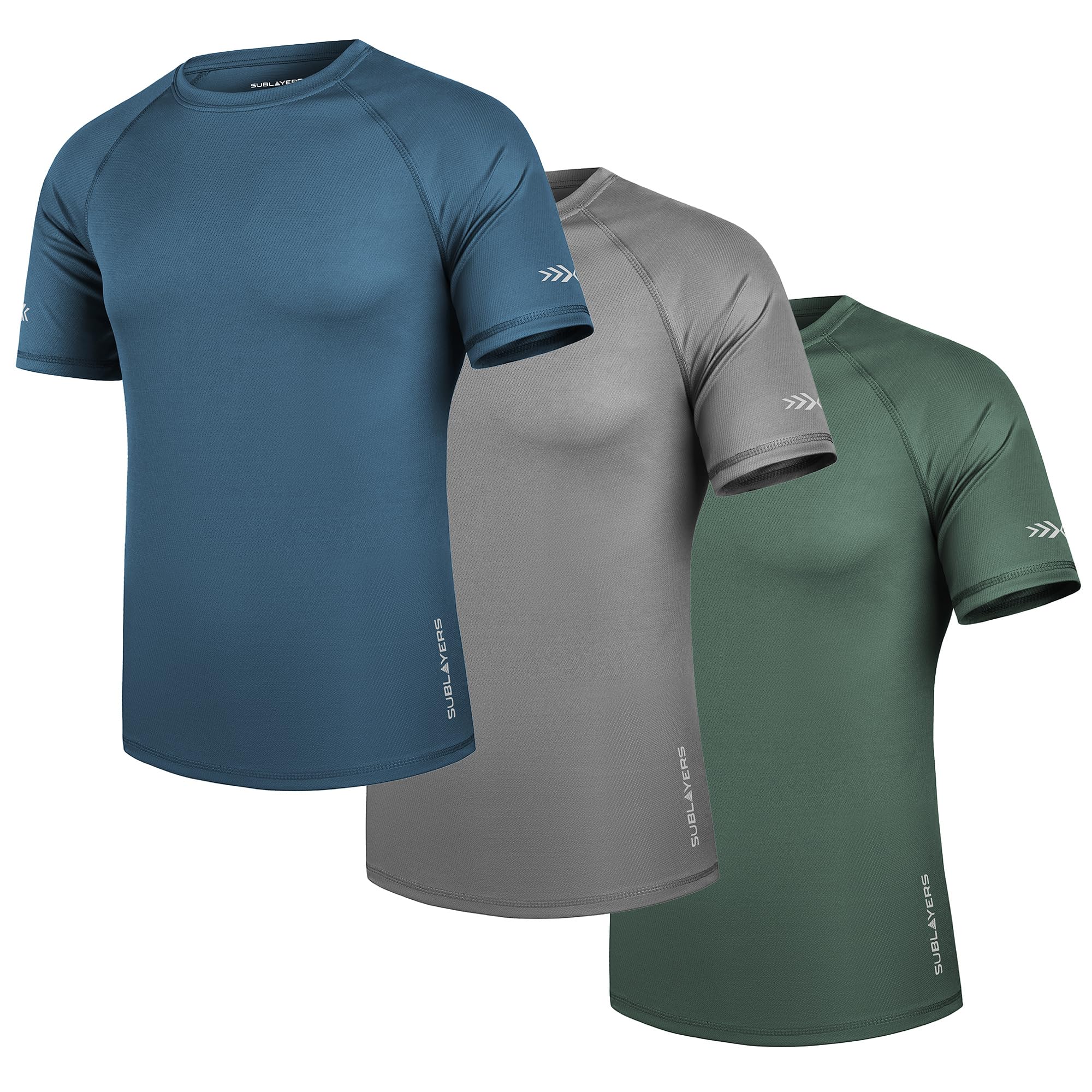 Mens Sports T-Shirts 3 Pack Breathable Moisture Wicking Quick Dry Gym Running Tops - size S only - Sold by The Essentials Wardrobe / FBA