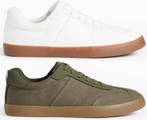 TU Khaki/White Canvas Trainers - Free C&C