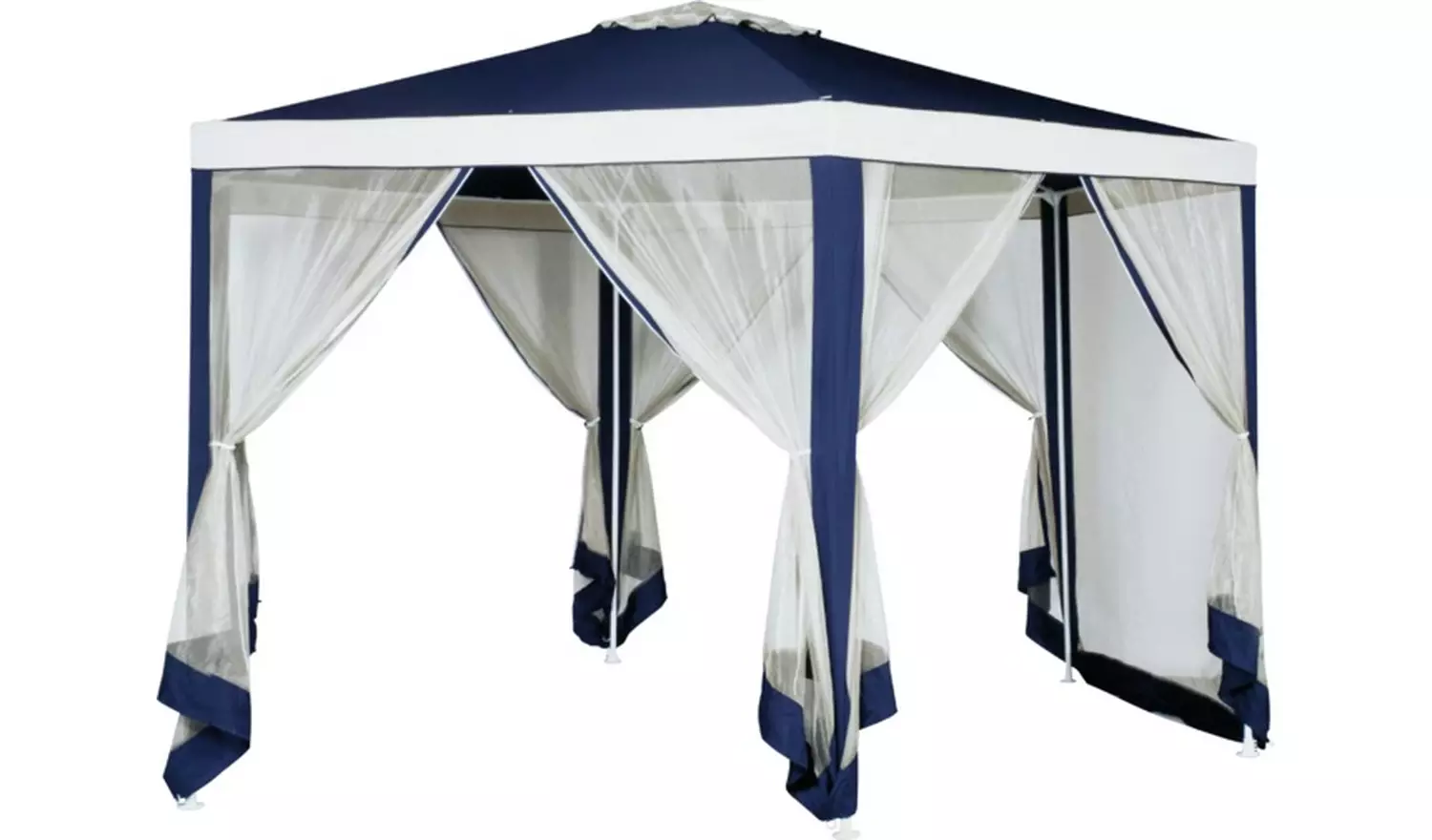Argos Home 4m Hexagonal Garden Gazebo with Side Panels - Free C&C