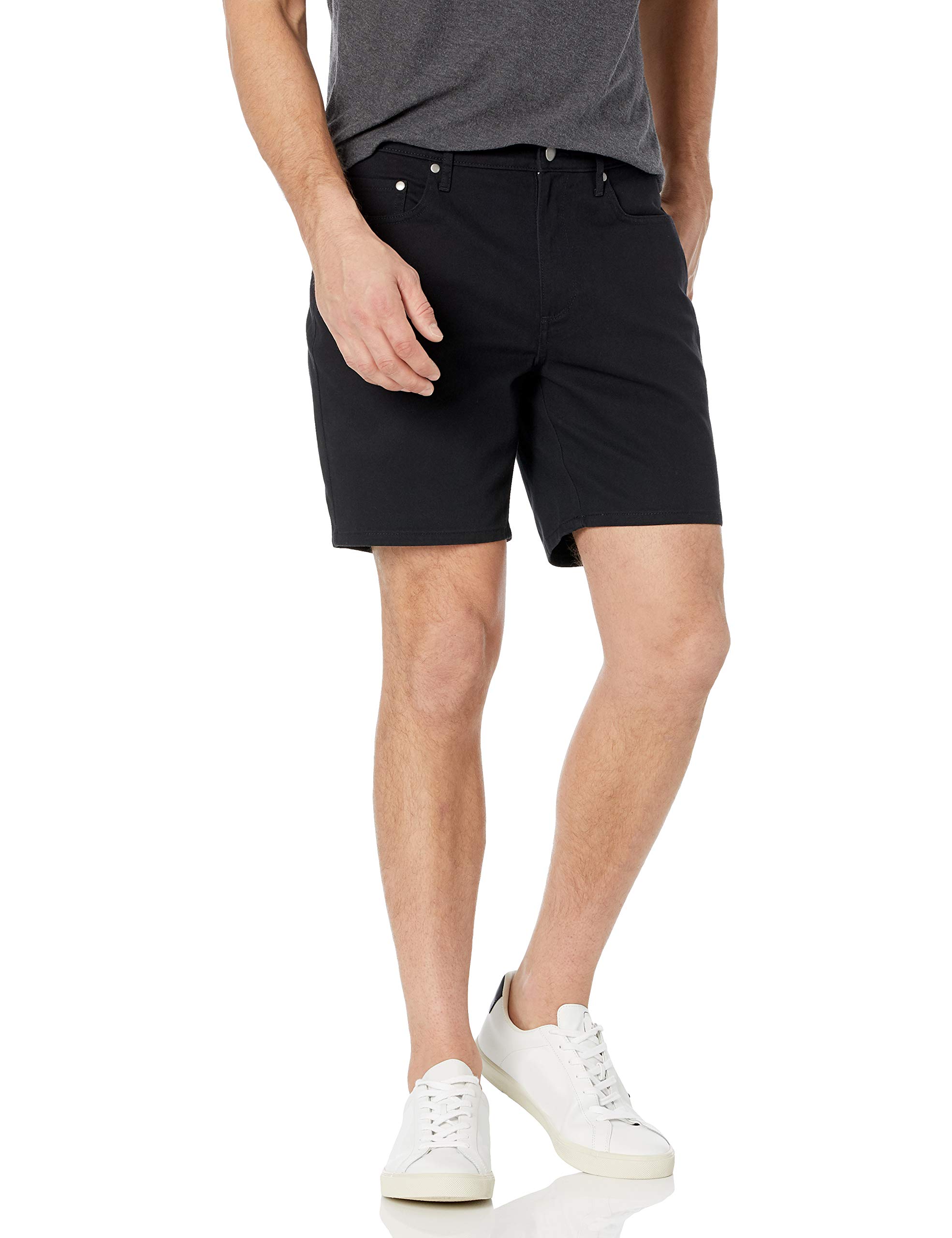 Amazon Essentials Men's Slim-Fit Stretch 7” Black Shorts - Size 38W / Size 42W £5.76 / Grey 31W £7.99 / Grey 30W £7.65