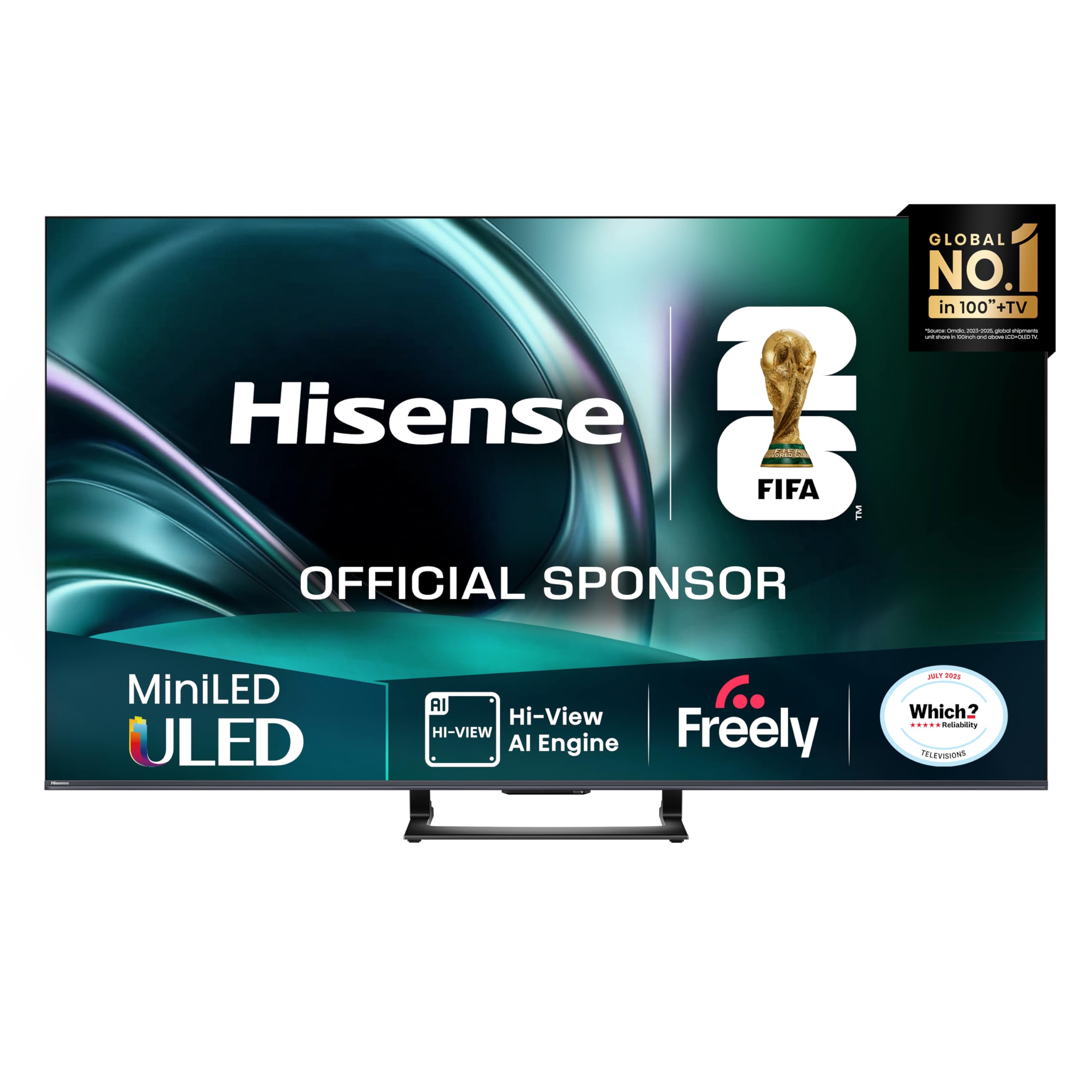 Hisense 55" 55U7QTUK MiniLED QLED 144Hz Smart AI TV