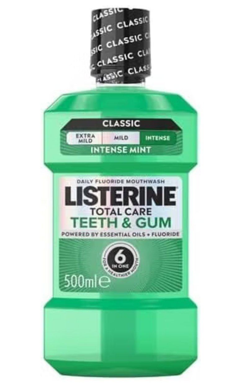 Listerine Total Care Teeth & Gum Intense Taste Classic Daily Fluoride Mouthwash 500ml - Discount at checkout (97p S&S)
