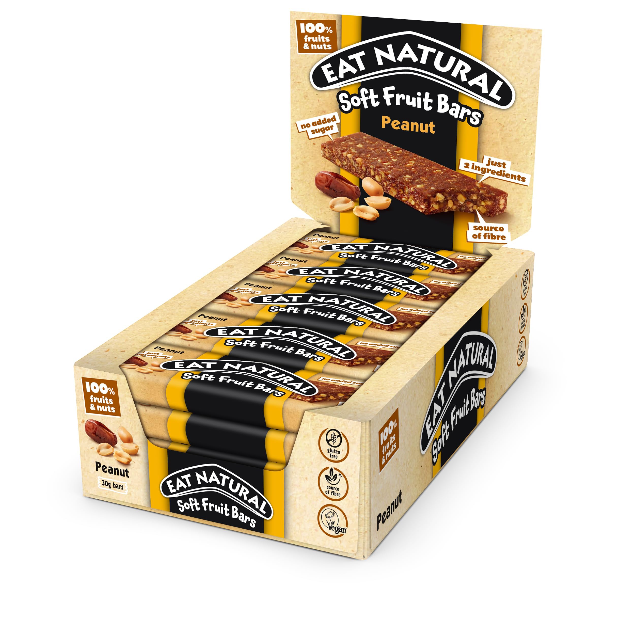 Eat Natural Soft Fruit Bars, Peanuts & Dates, 15 x 30g | Vegan, Gluten-Free (£7.84 S/S)