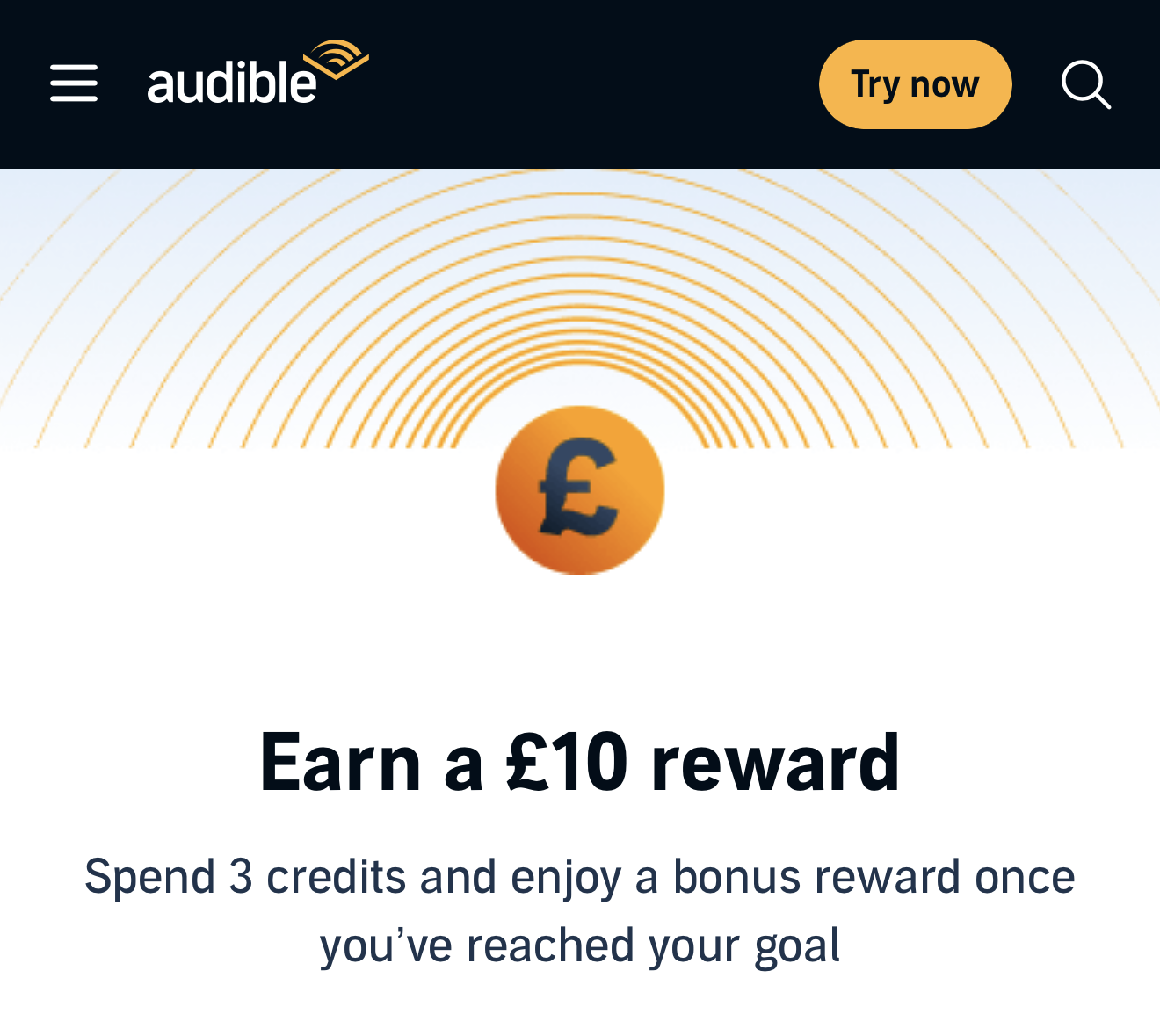 Spend 3 credits and Earn £10 | Audible Premium Plus Member's Only
