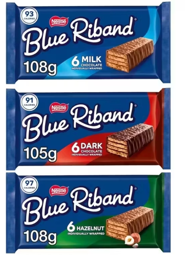 Blue Riband Wafer Biscuit 6 Pack Multipack 108g - Original/Dark/Vanilla/Hazelnut - Clubcard Price