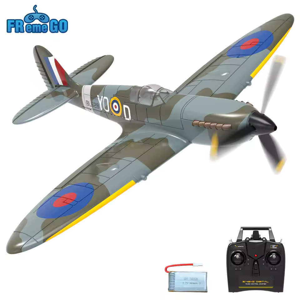 Volantex New Spitfire RC Plane EPP 400mm Wingspan RC Fighter One Key Aerobatic 2.4G 4CH RTF @ ANTSIR Official Store
