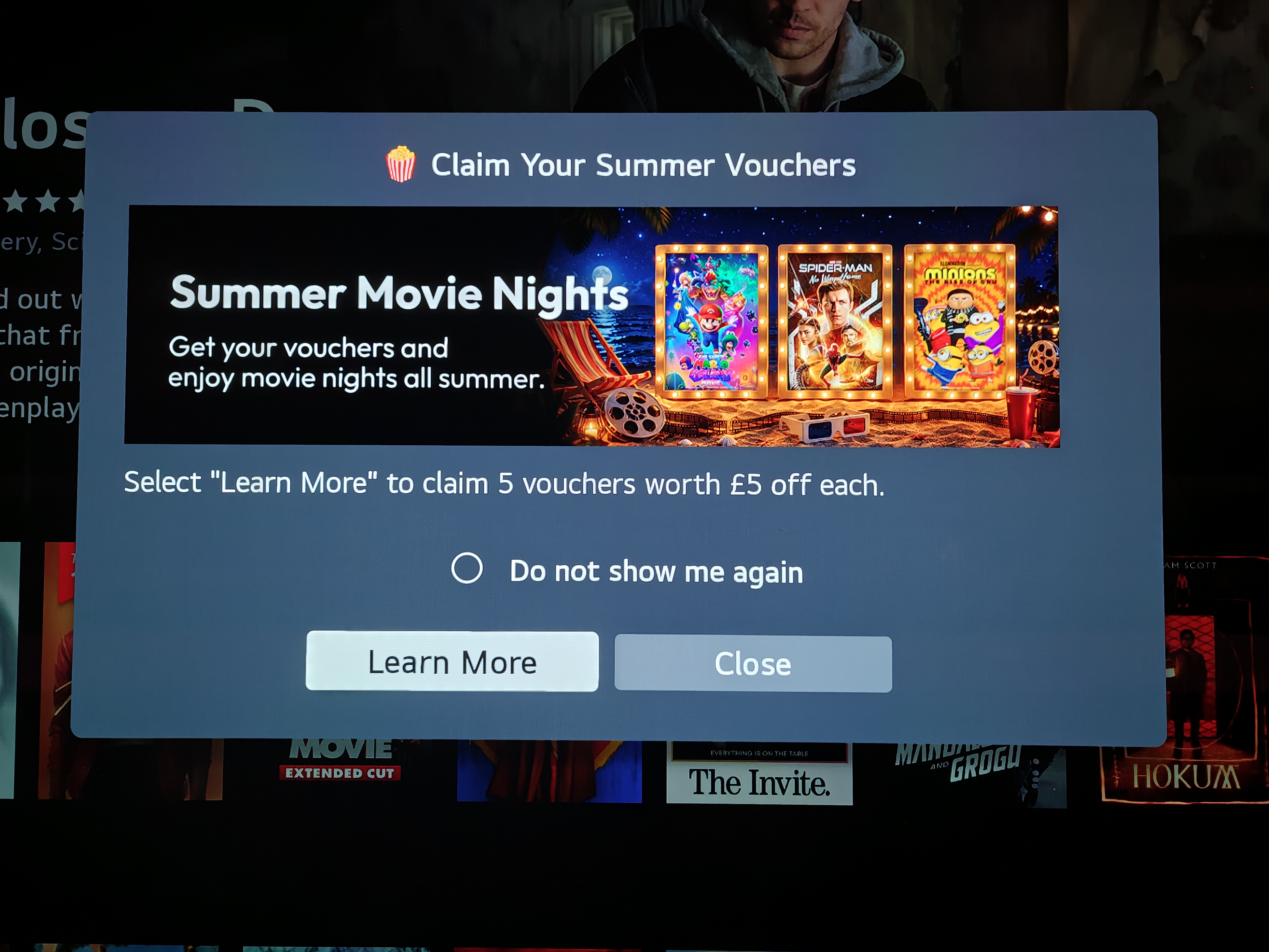 LG summer movie nights free rental vouchers via LG Movies & TV app