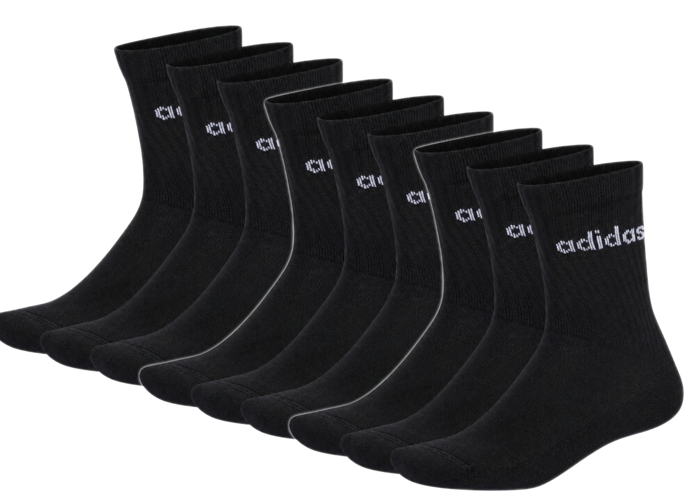 9 Pairs Of adidas Linear Crew Cushioned Socks (Add Three To Basket) (All Sizes) With Discount At Checkout + £2+ Item Sold By Amazon On Haul