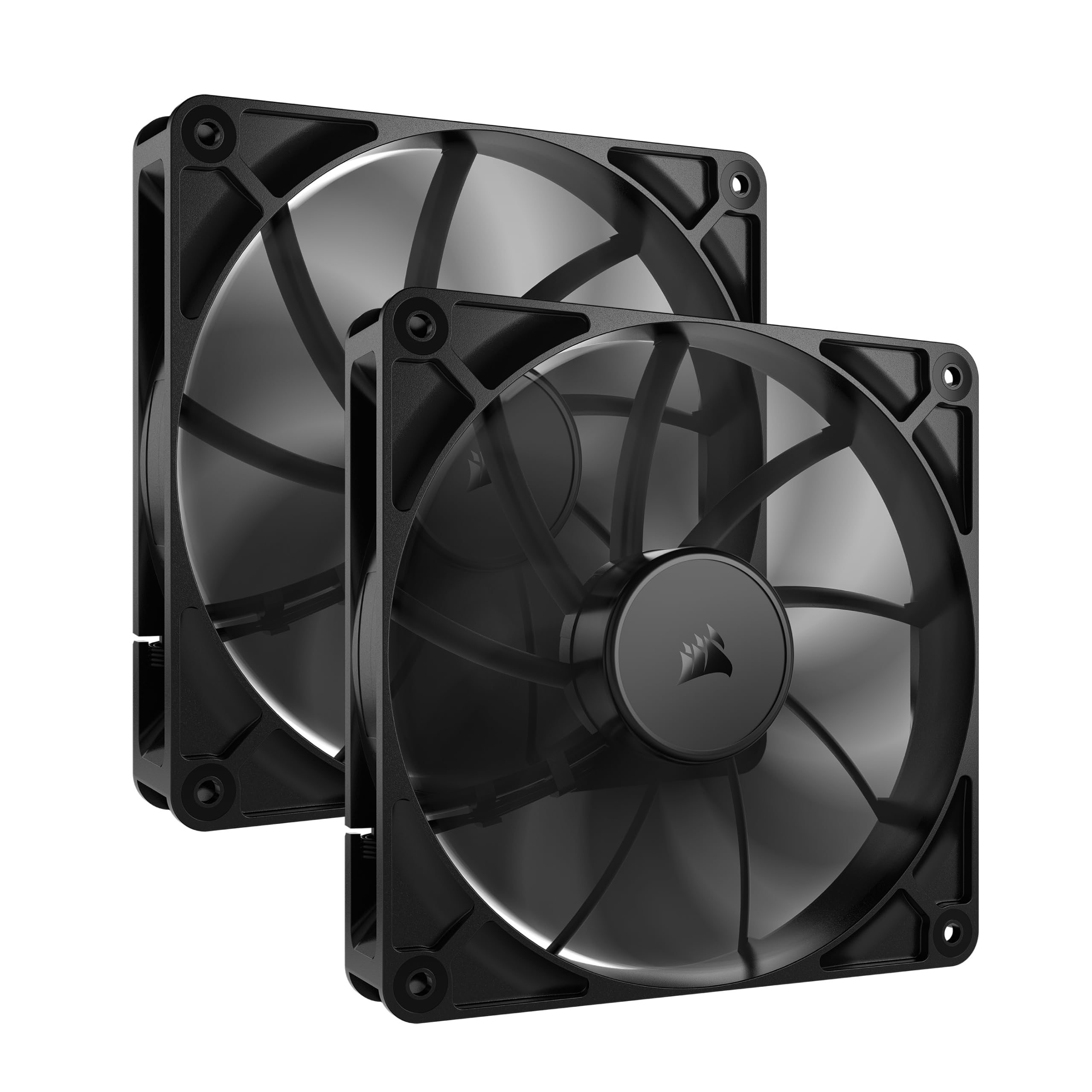 CORSAIR RS140 140mm PWM Fans - Daisy-Chain Connection - Low-Noise - Magnetic Dome Bearing - Dual Pack - Black