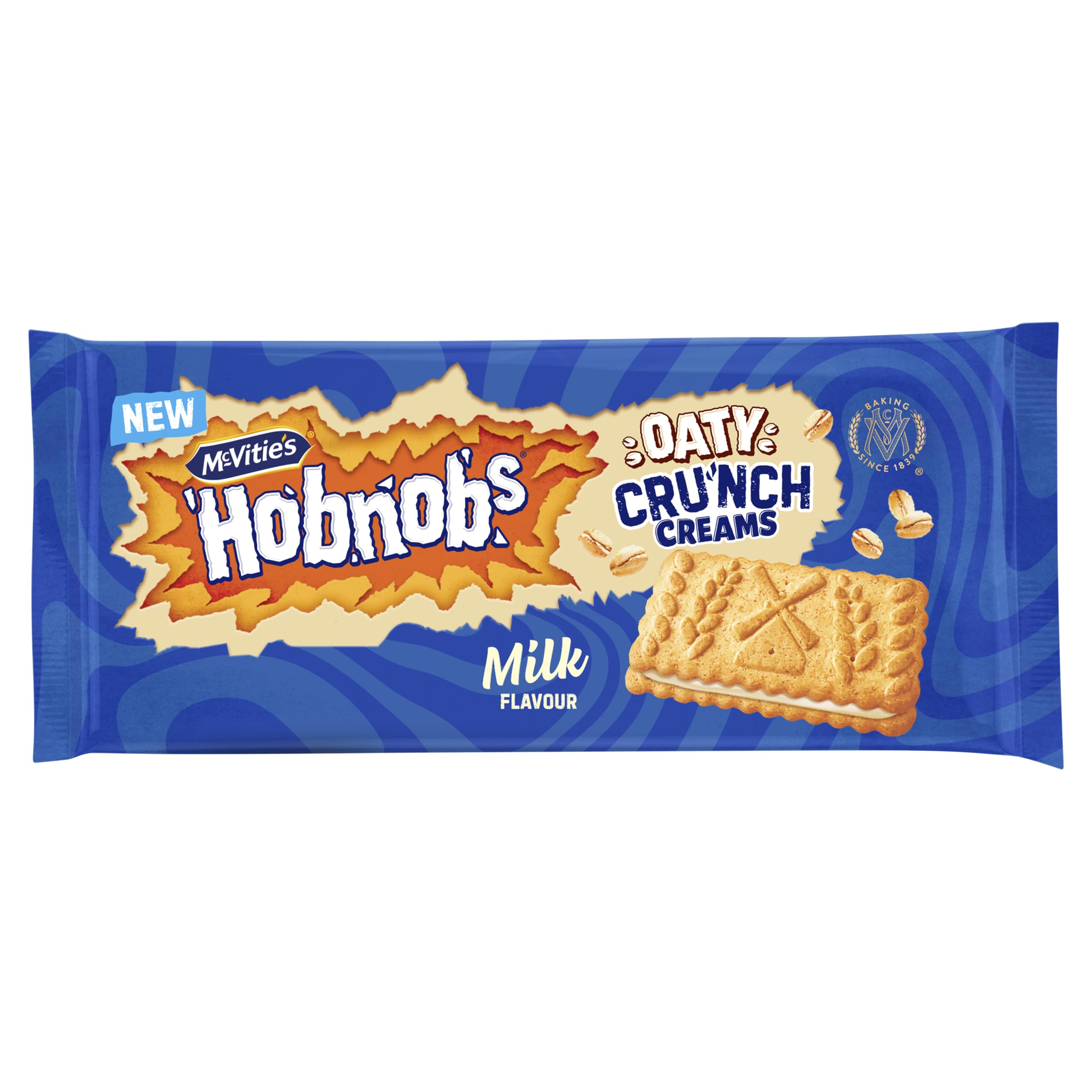 McVitie's Hobnobs Oaty Crunch Creams, Milk Flavour Biscuits, 100 g