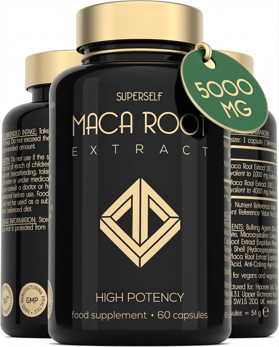 Maca Root Capsules Energy, Drive & Balance. 2 Months Supply (60 Caps) - Sold by SuperSelf / FBA