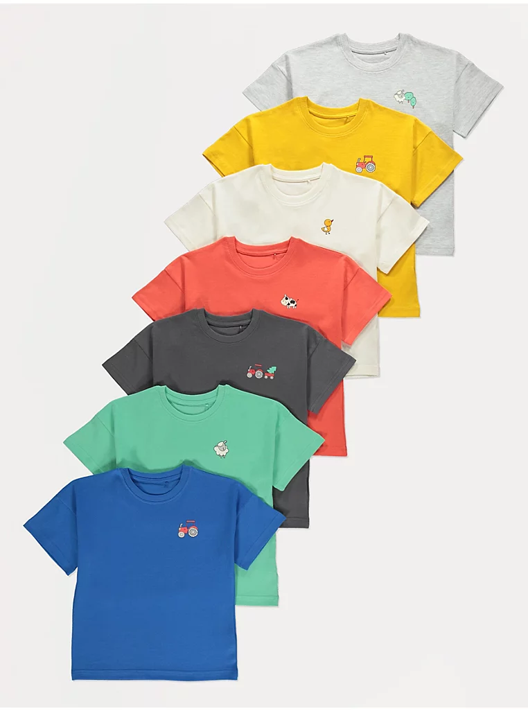 Bright Farm T Shirts (7 Pack) 6-7 Yrs, Free C&C