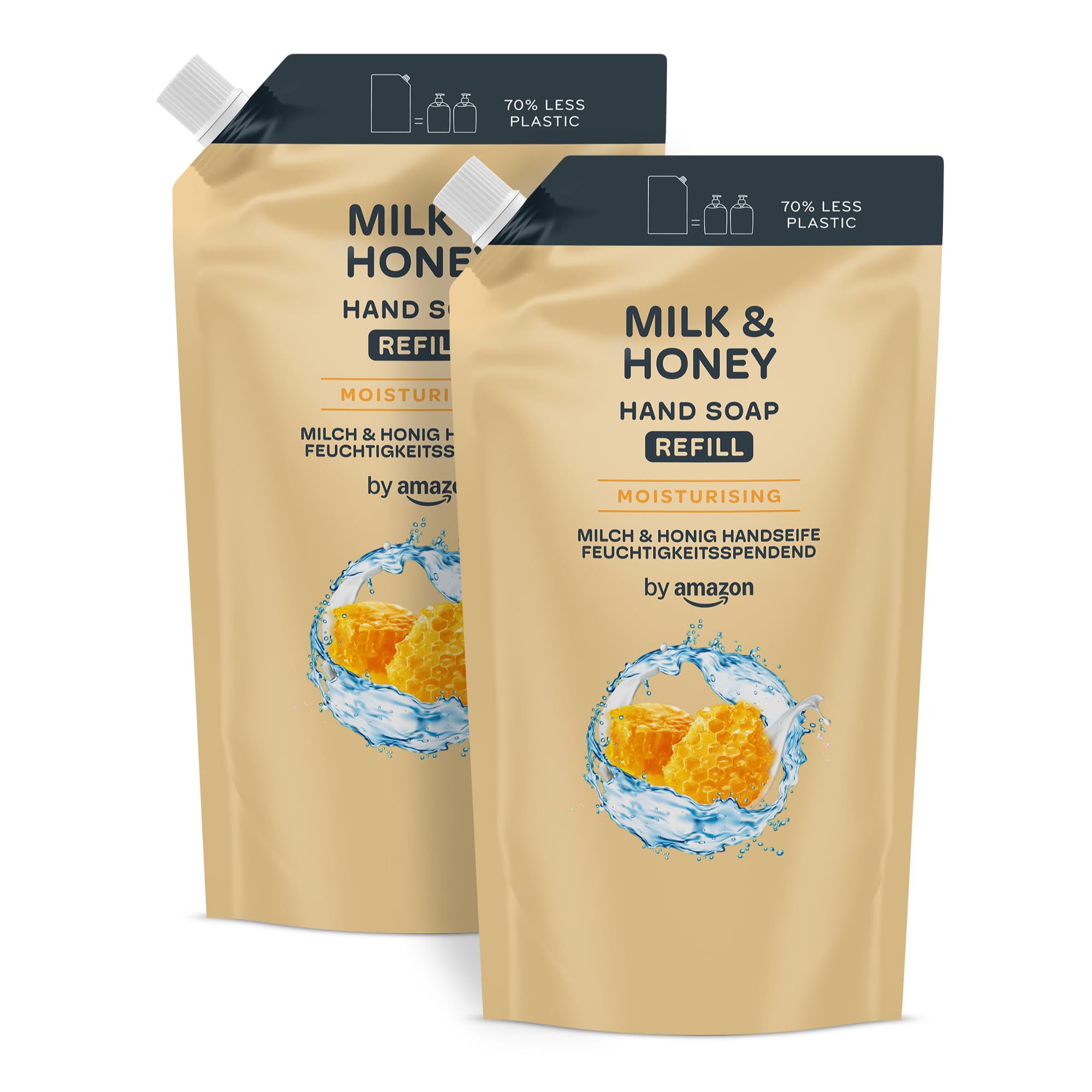 by Amazon Hand Soap Refill, 2 x 1000ml - Milk & Honey / Sensitive / Anti-Odour - £2.14 / £1.91 S&S